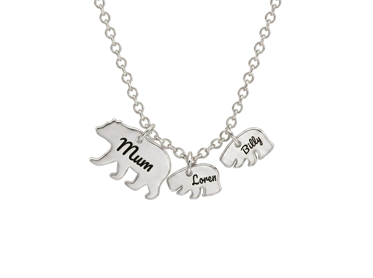 Mama Bear Family Pendant Necklace