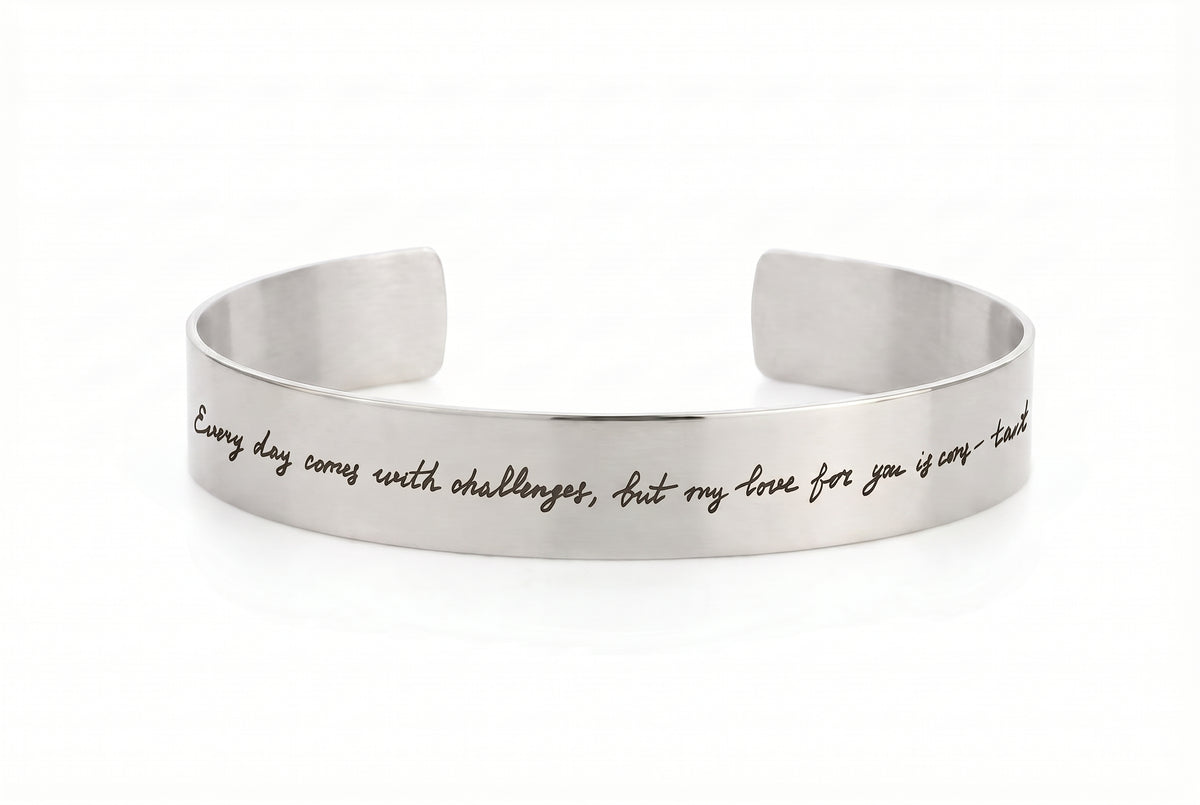 Custom Handwriting Cuff Bracelet
