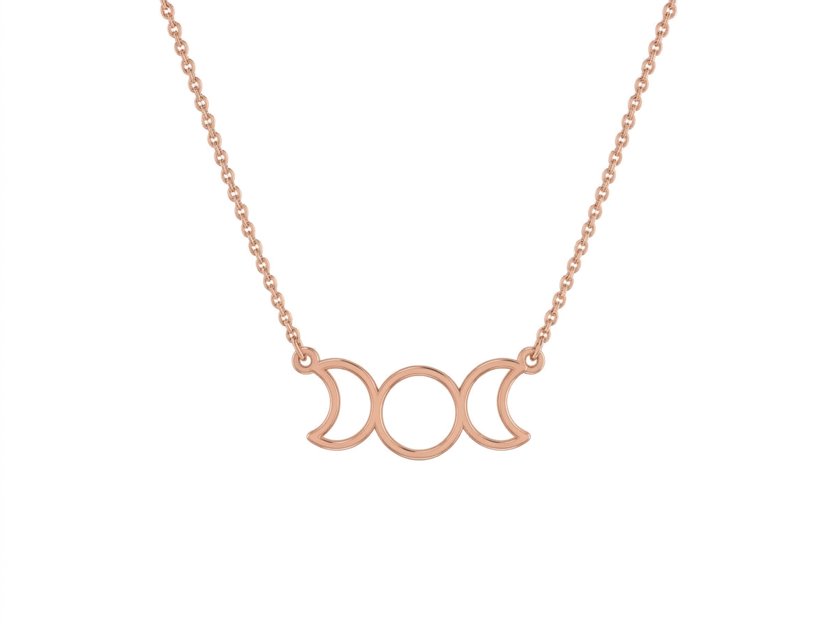 Triple Moon Goddess Necklace