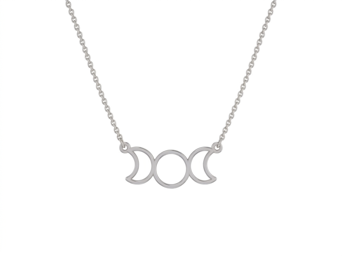 Triple Moon Goddess Necklace