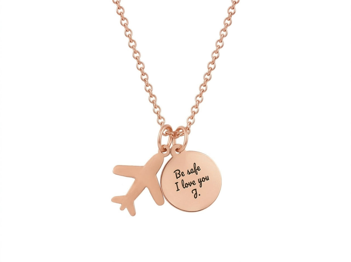 Globe & Plane Necklace