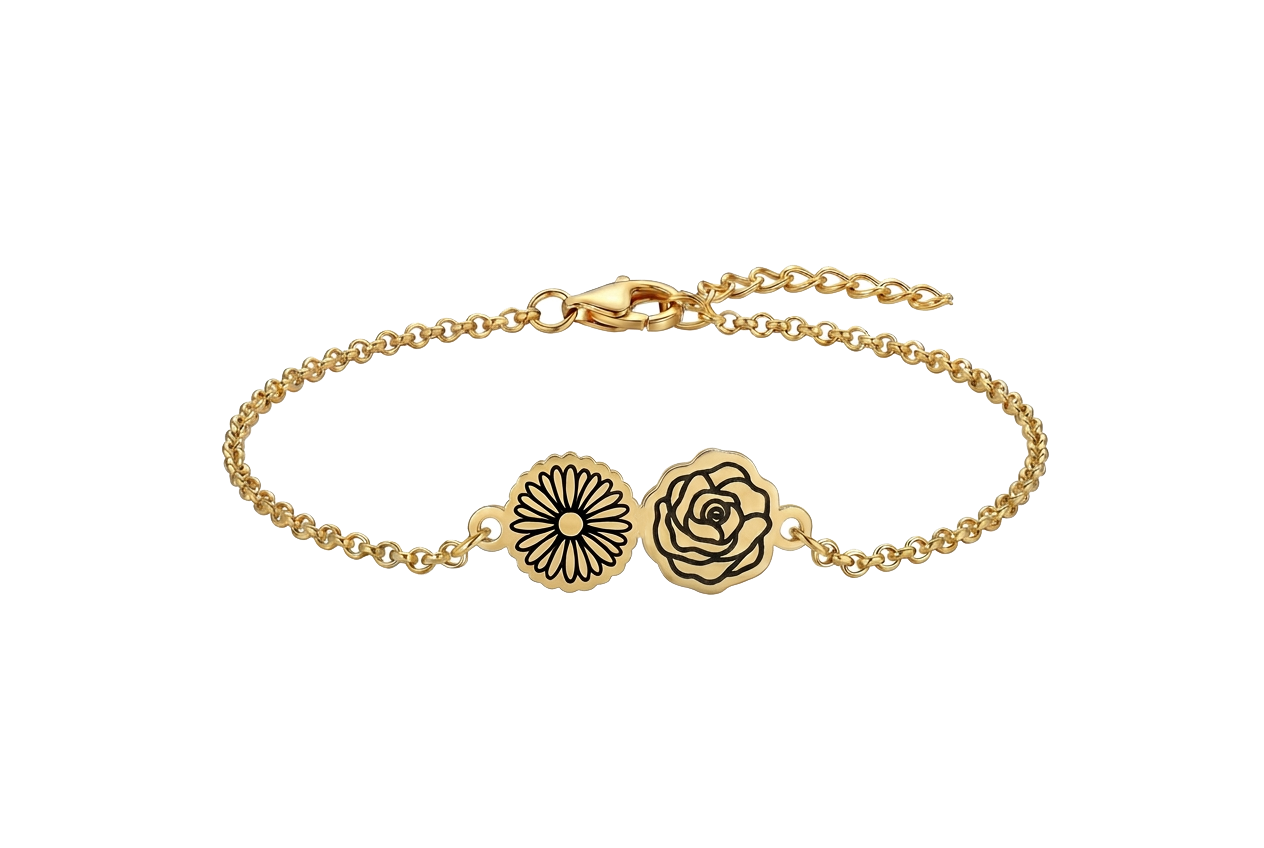 Double Birth Flower Bracelet