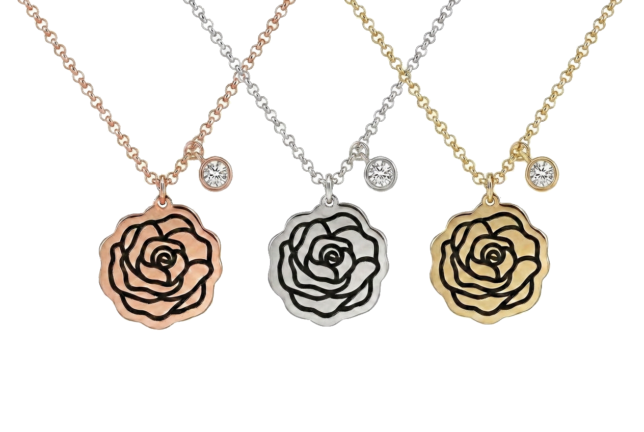Custom Birth Flower Pendant