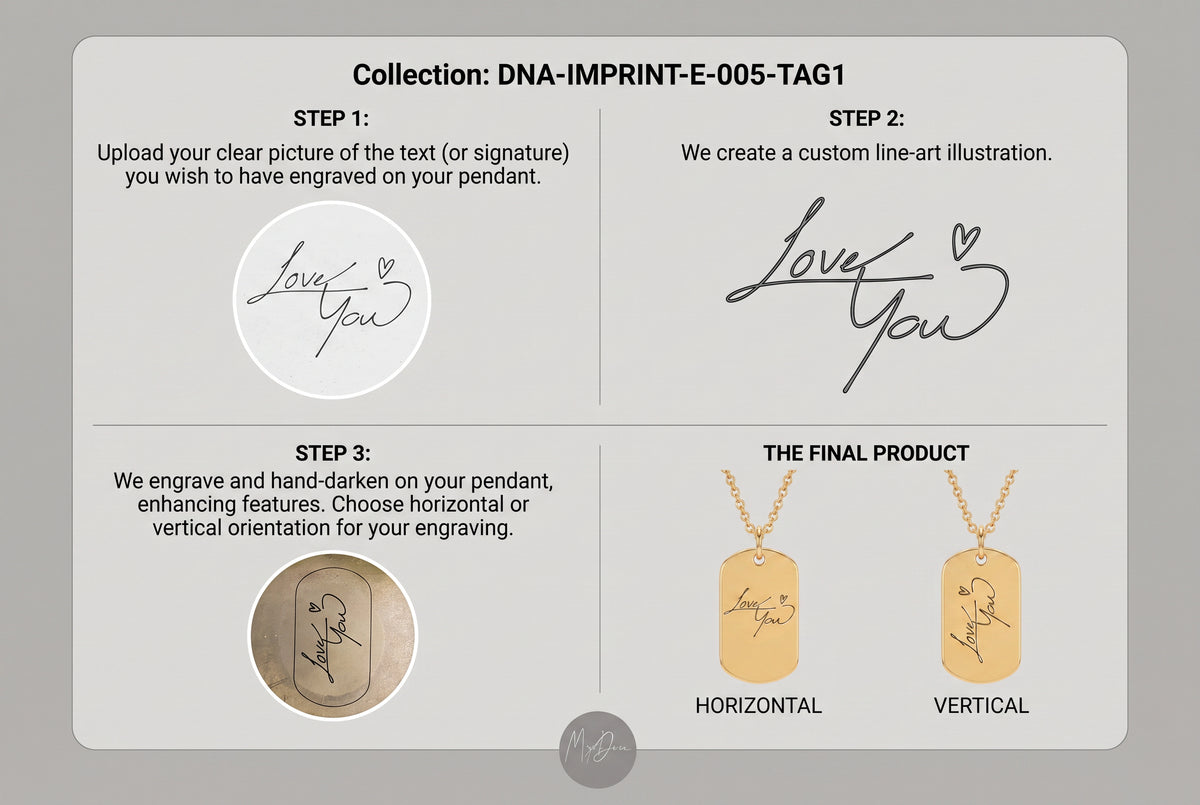Custom Handwriting Dog Tag Necklace