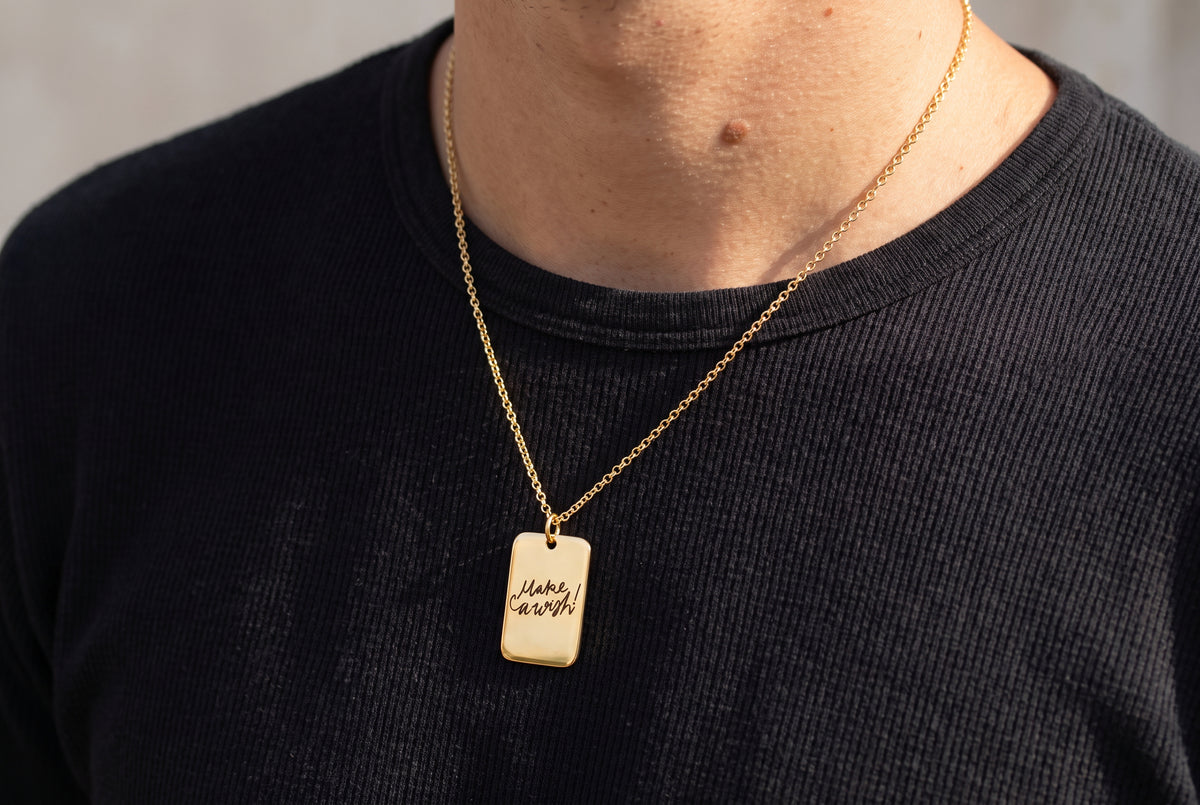 Personalized Handwriting Tag Necklace