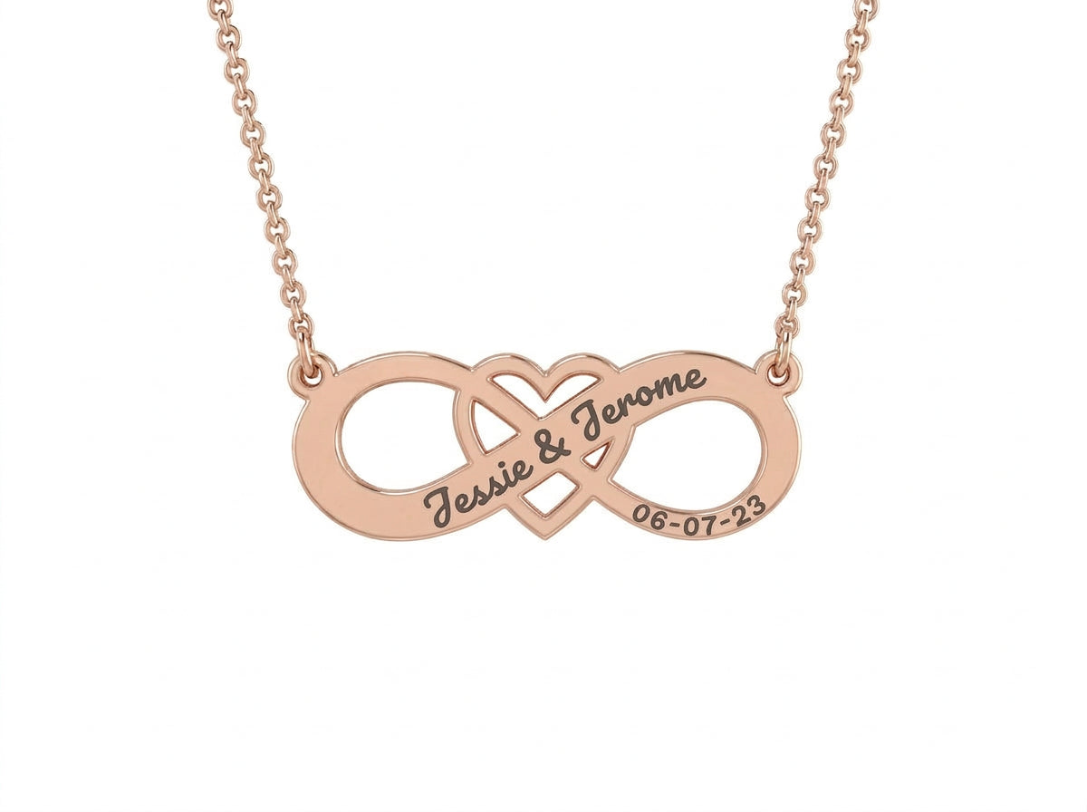 Personalized Infinity Heart Necklace