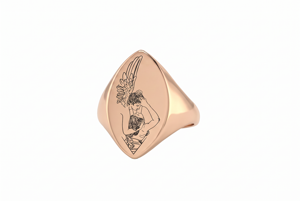 Cupid & Psyche Signet Ring