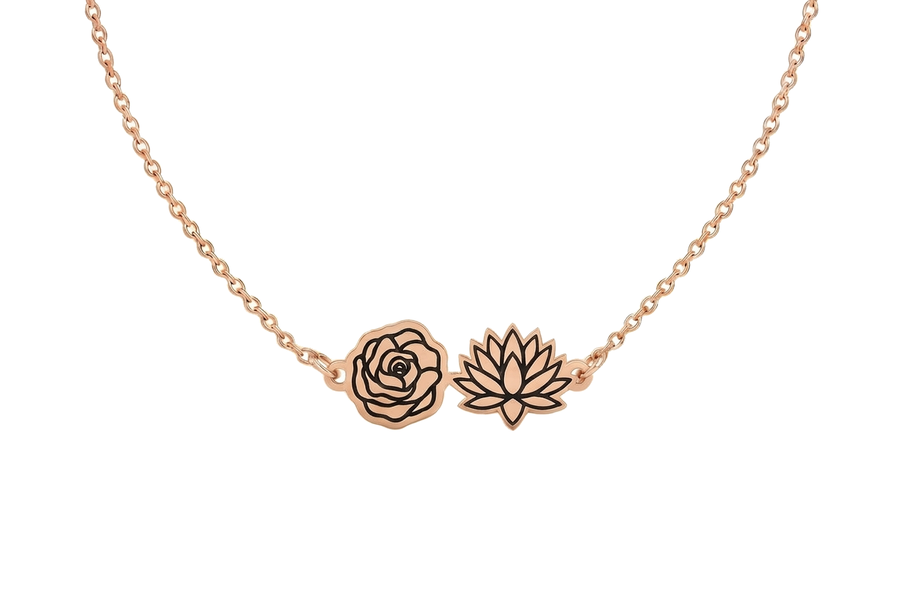 Double Birth Flower Necklace