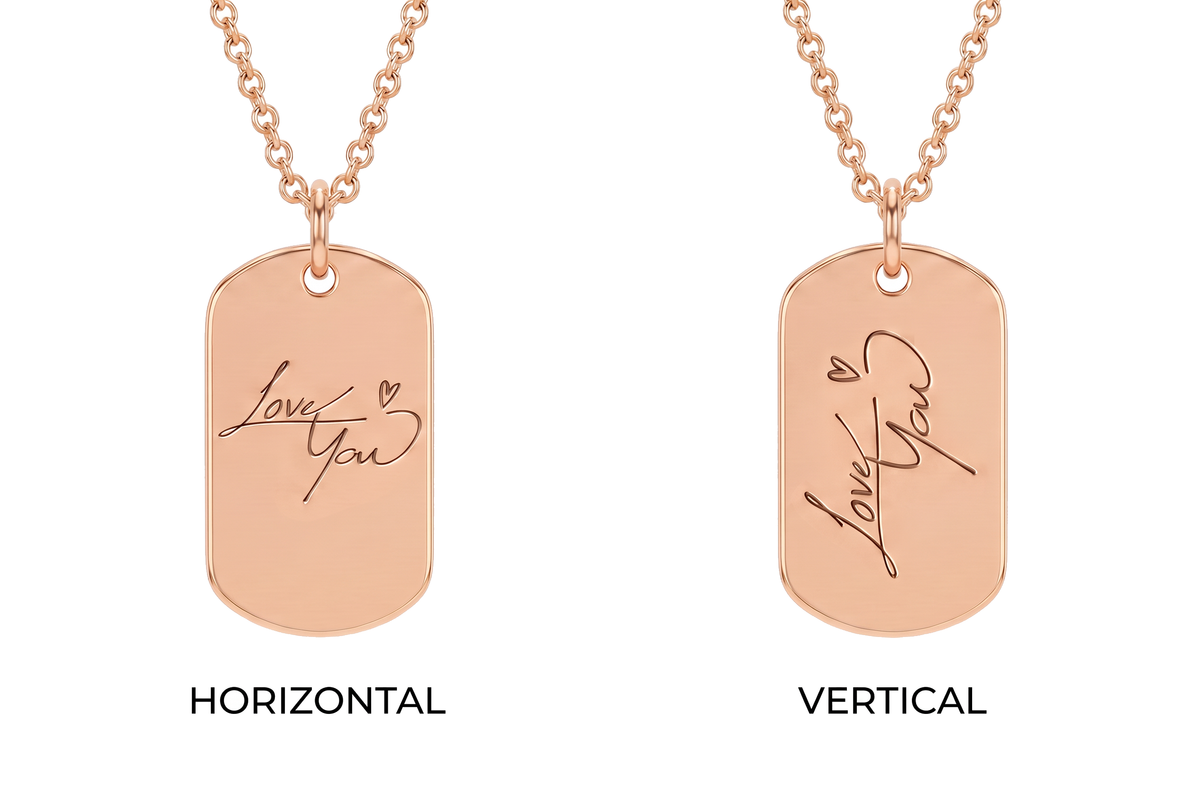 Custom Handwriting Dog Tag Necklace