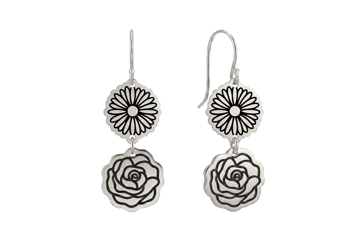 Double Birth Flower Earrings