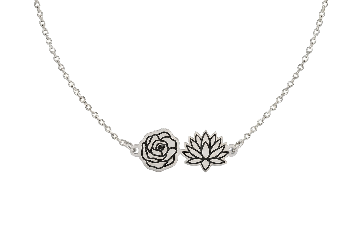 Double Birth Flower Necklace