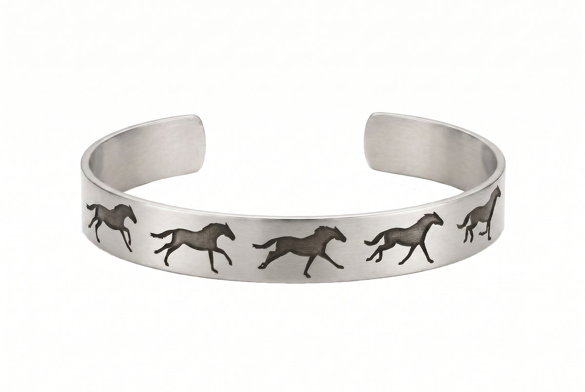 Horses Open Cuff Bracelet