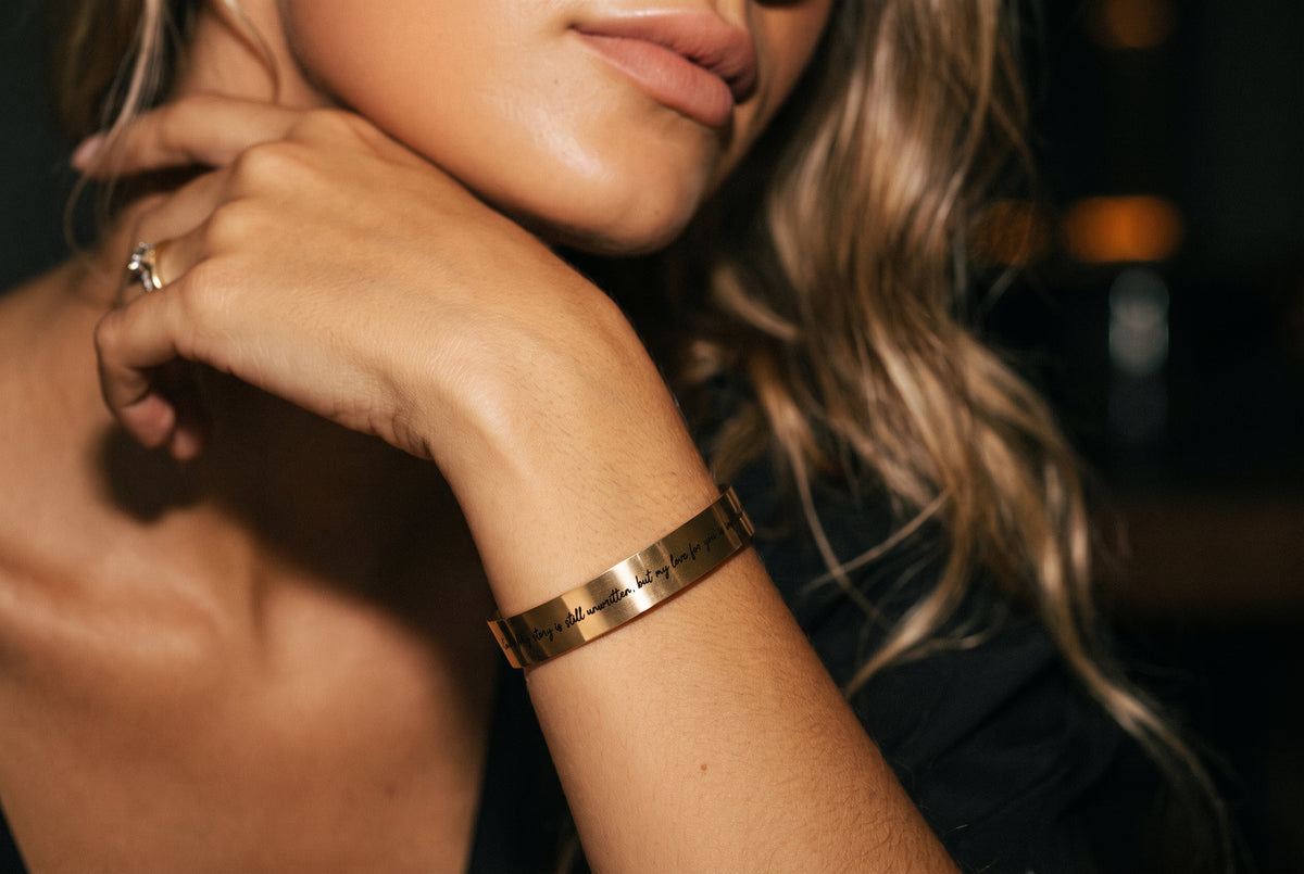 Custom Handwriting Cuff Bracelet
