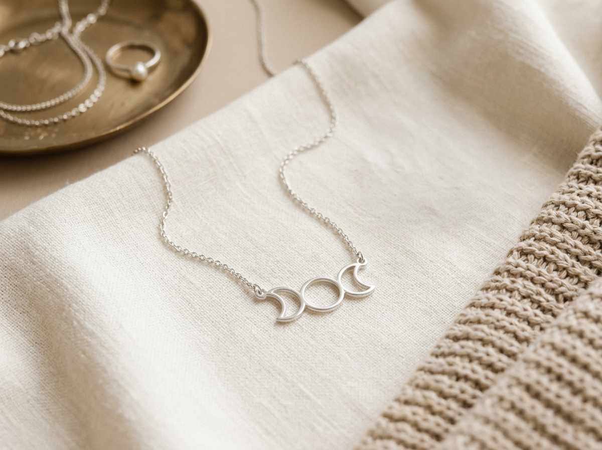 Triple Moon Goddess Necklace
