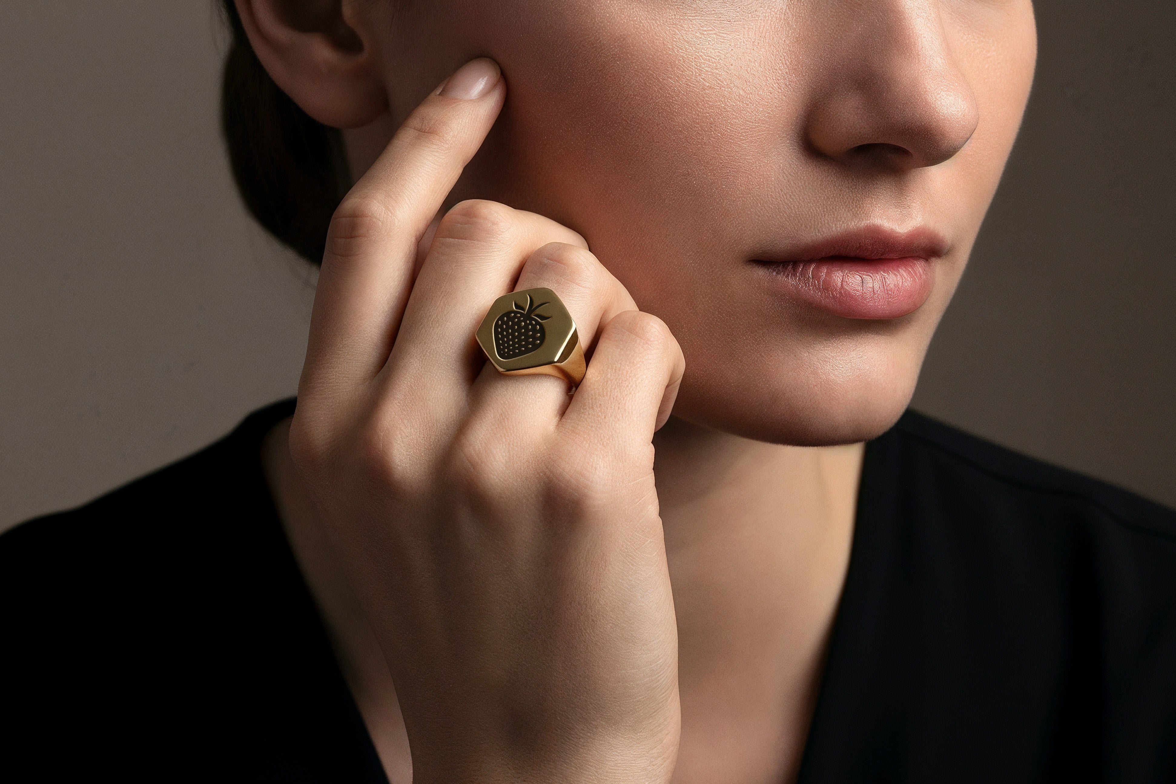 Cute Strawberry Gold Ring