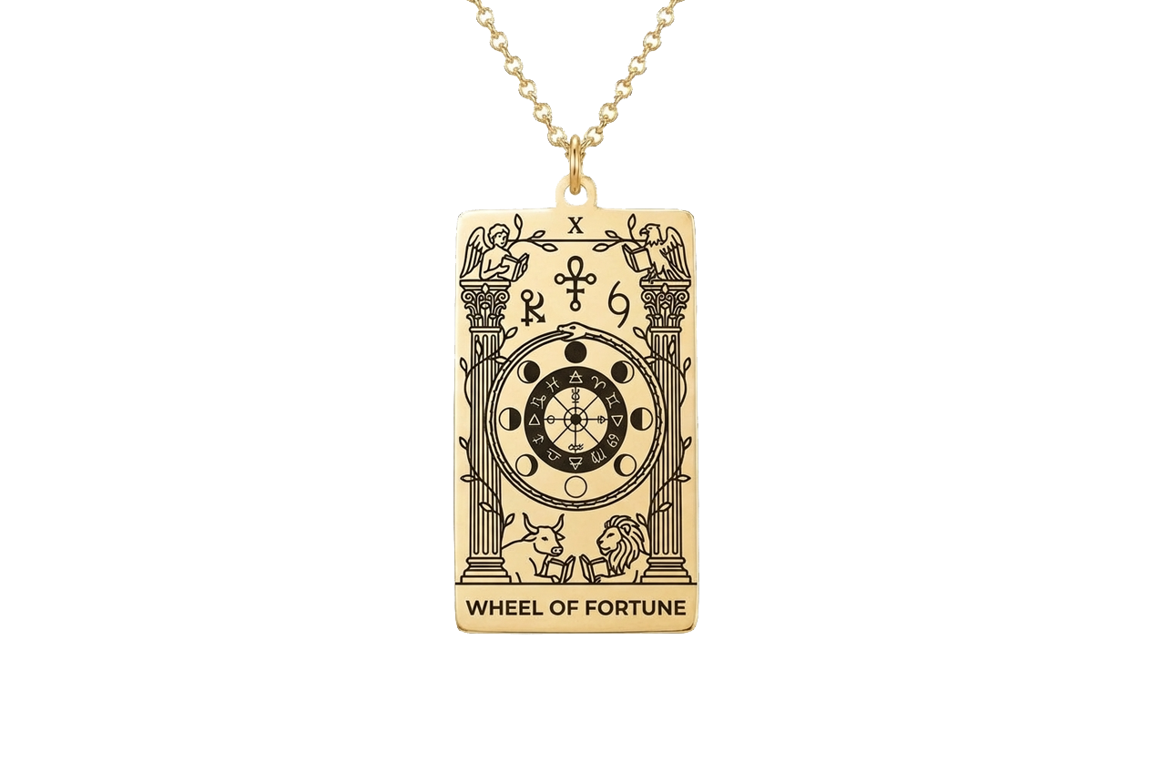 Wheel of Fortune Tarot Card Necklace