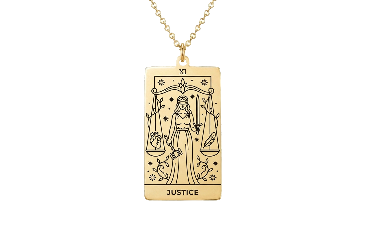 Justice Tarot Card Necklace