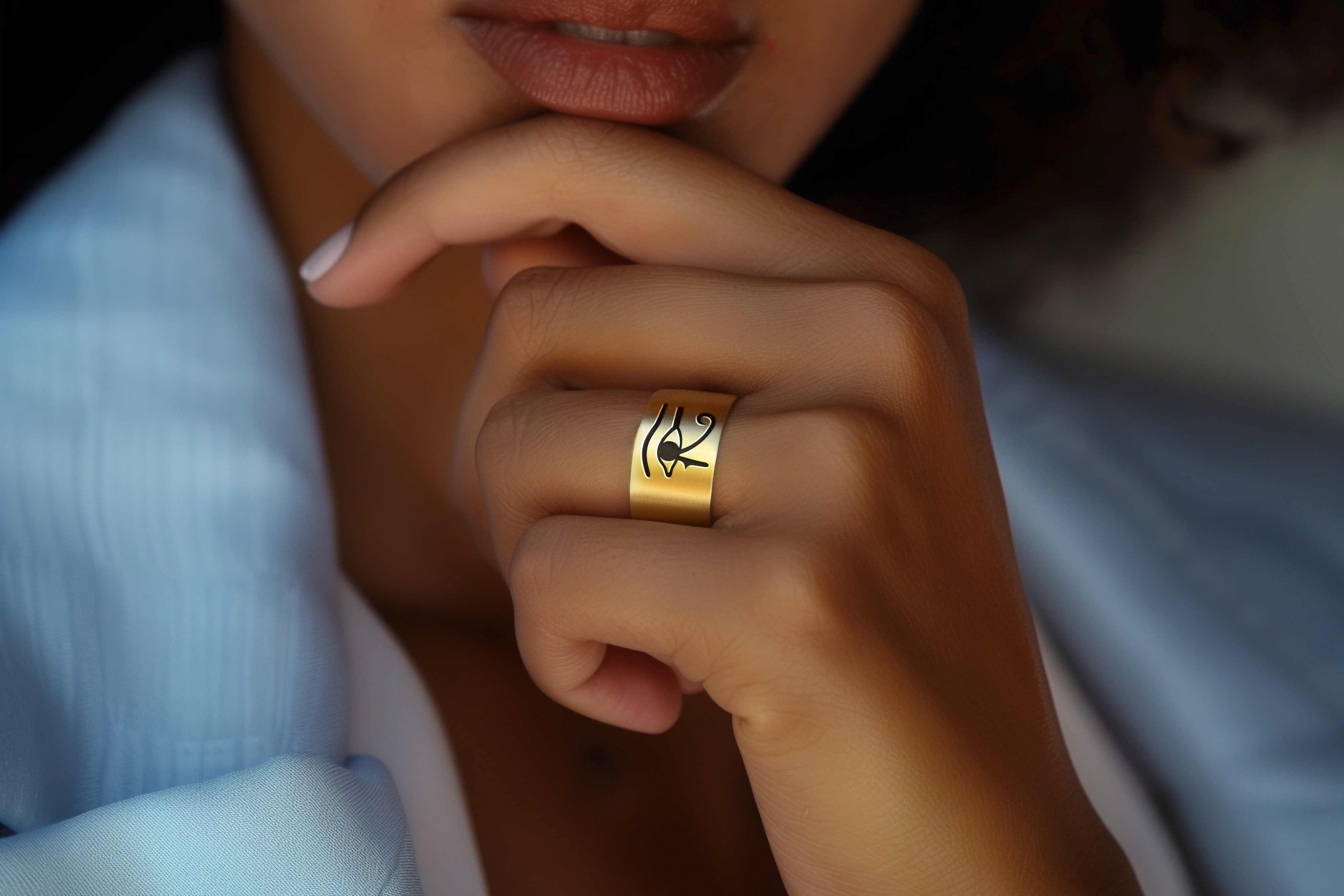 Egyptian Wide Brushed Ring