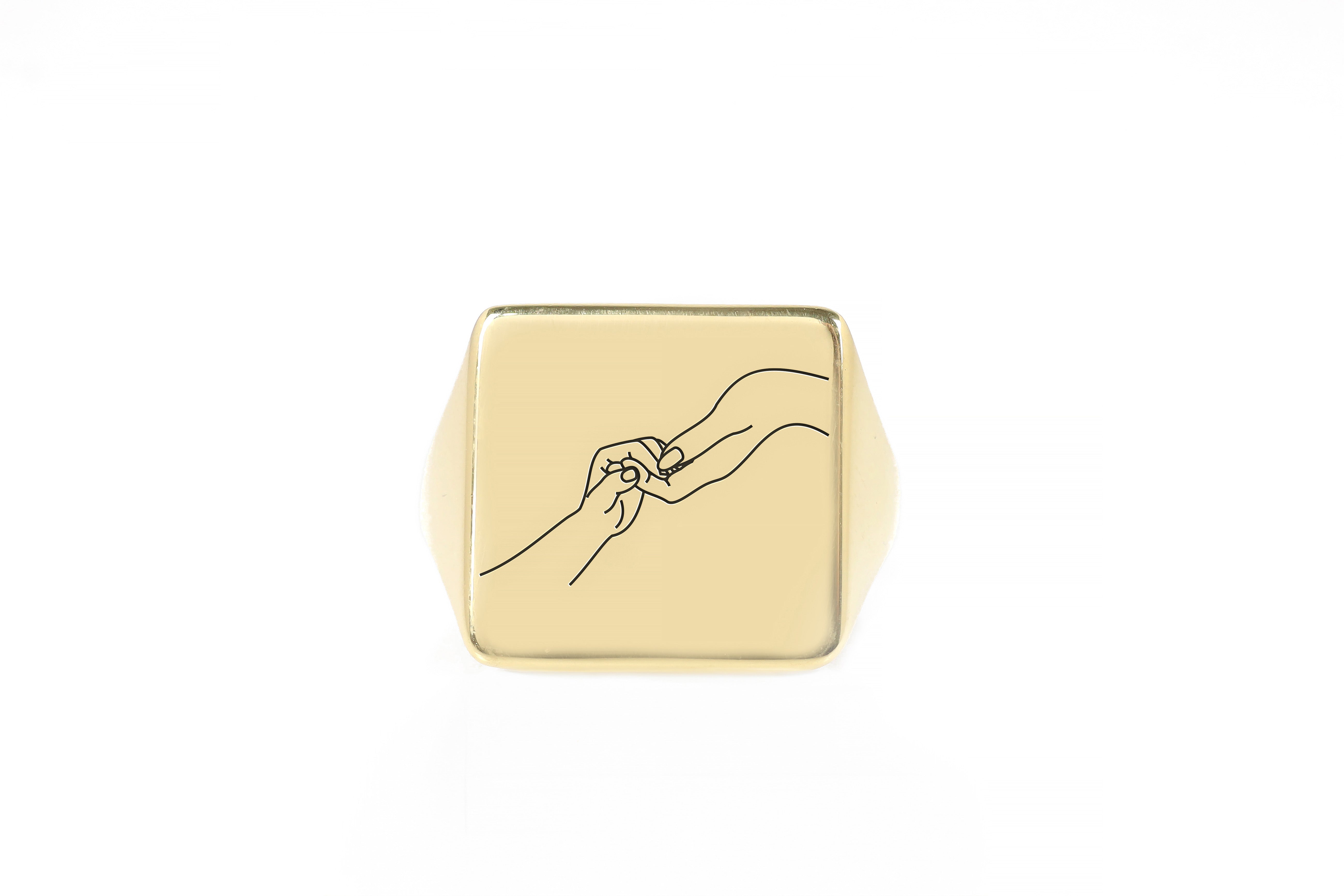 Holding Hands Signet Ring