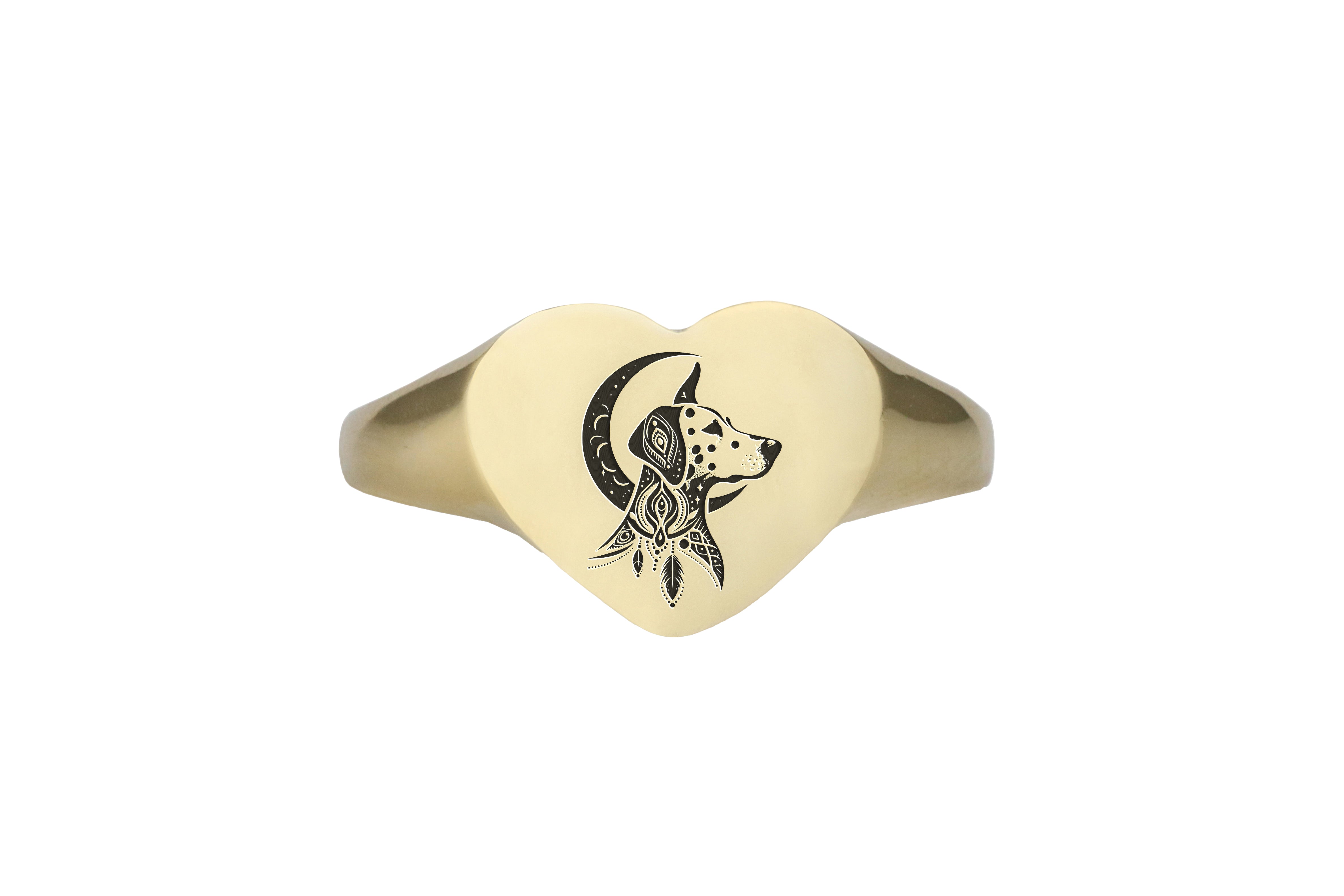 Dalmatian Dog Signet Ring