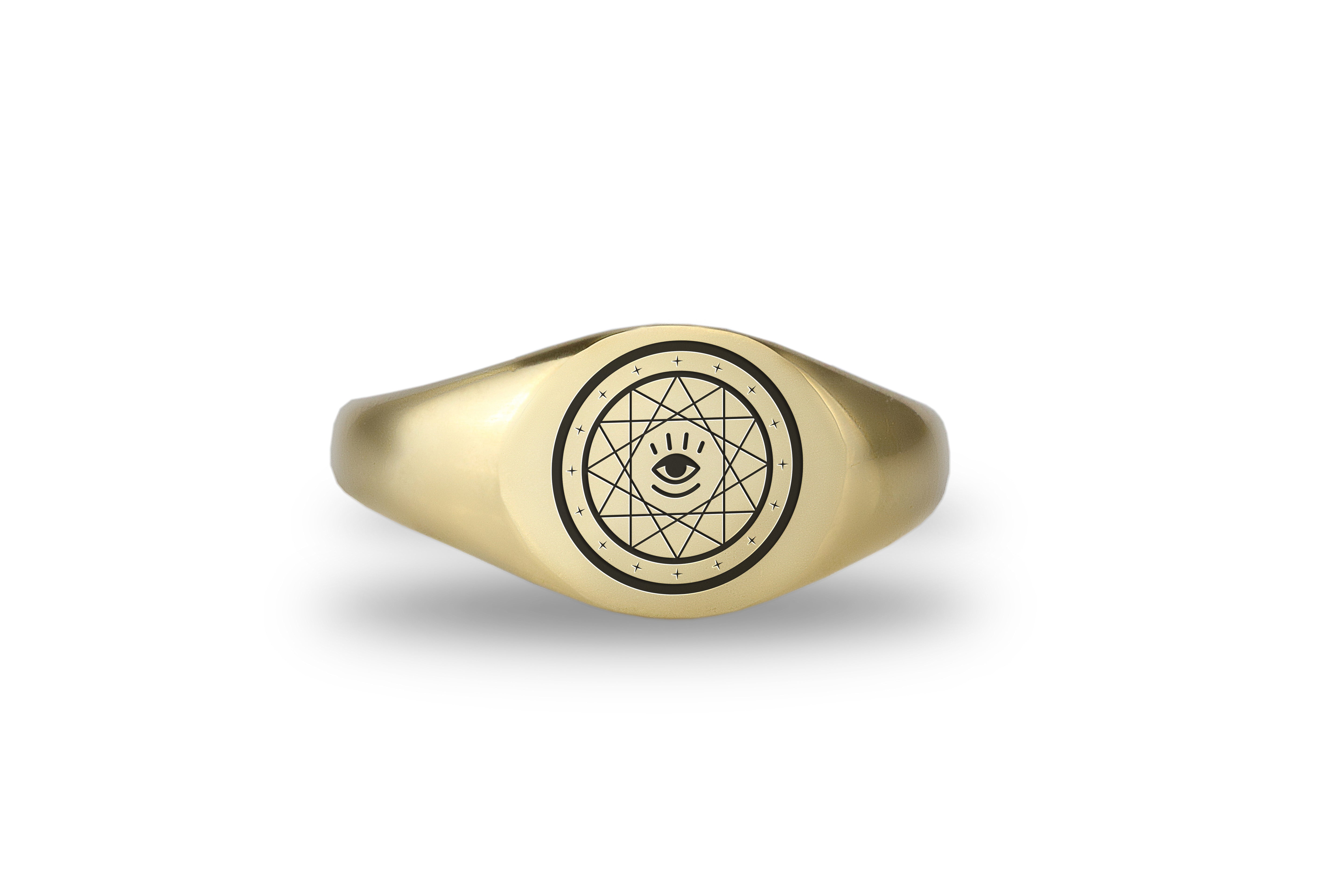 Gothic Eye Circle Signet Ring