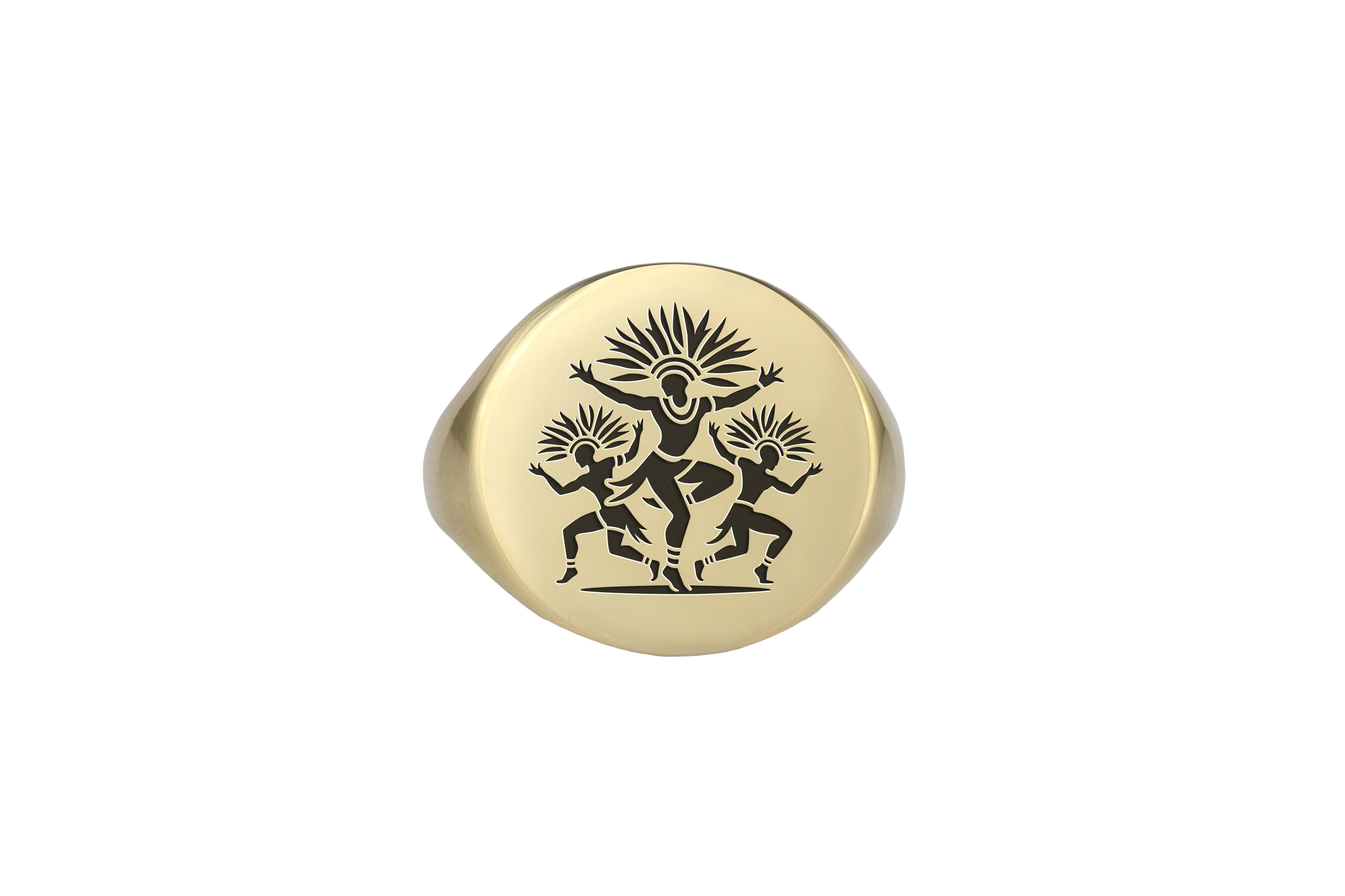 14k Gold African Tribal Ring