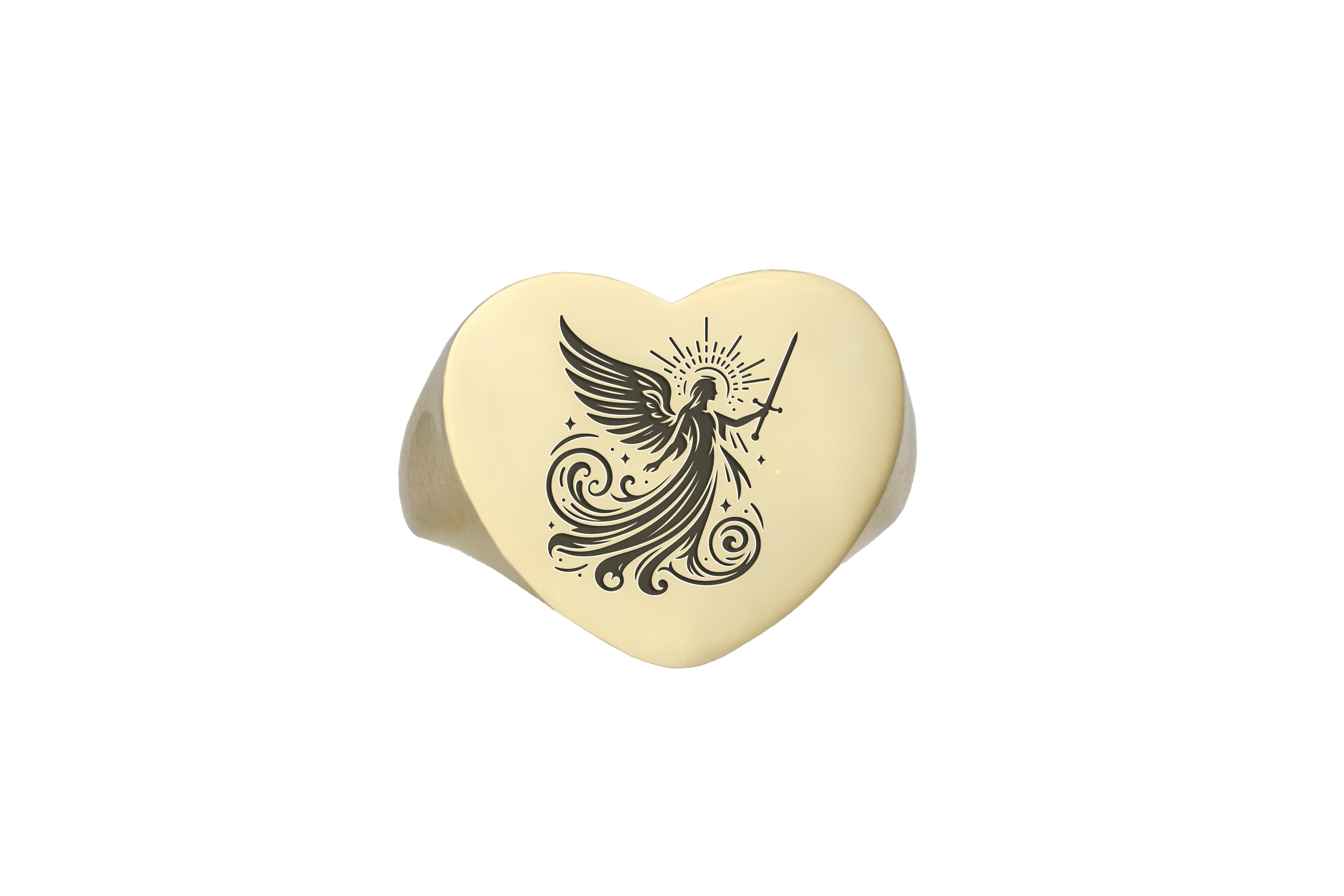 Heart Shaped Angel Ring