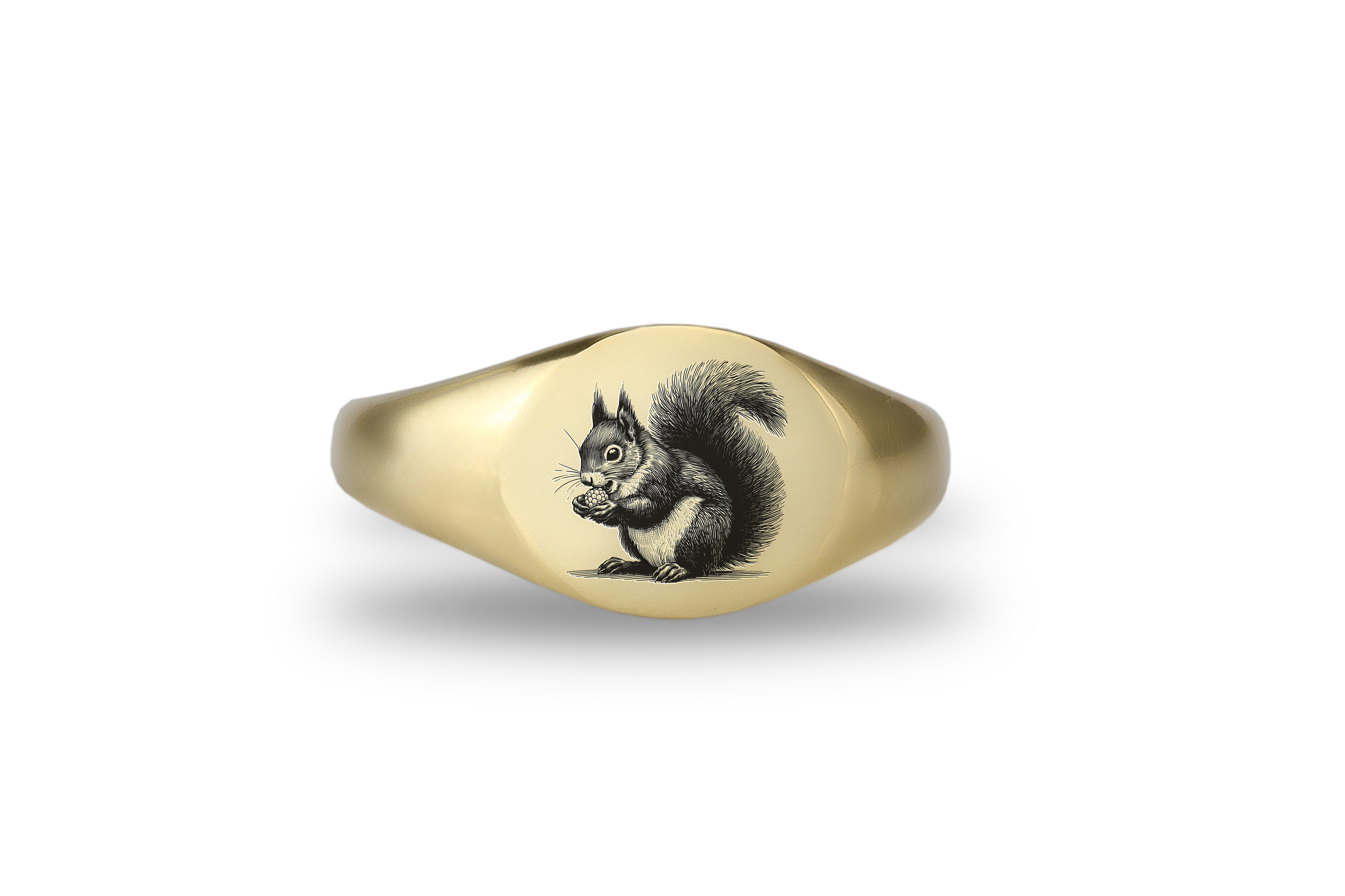 Engraved Squirrel Ring