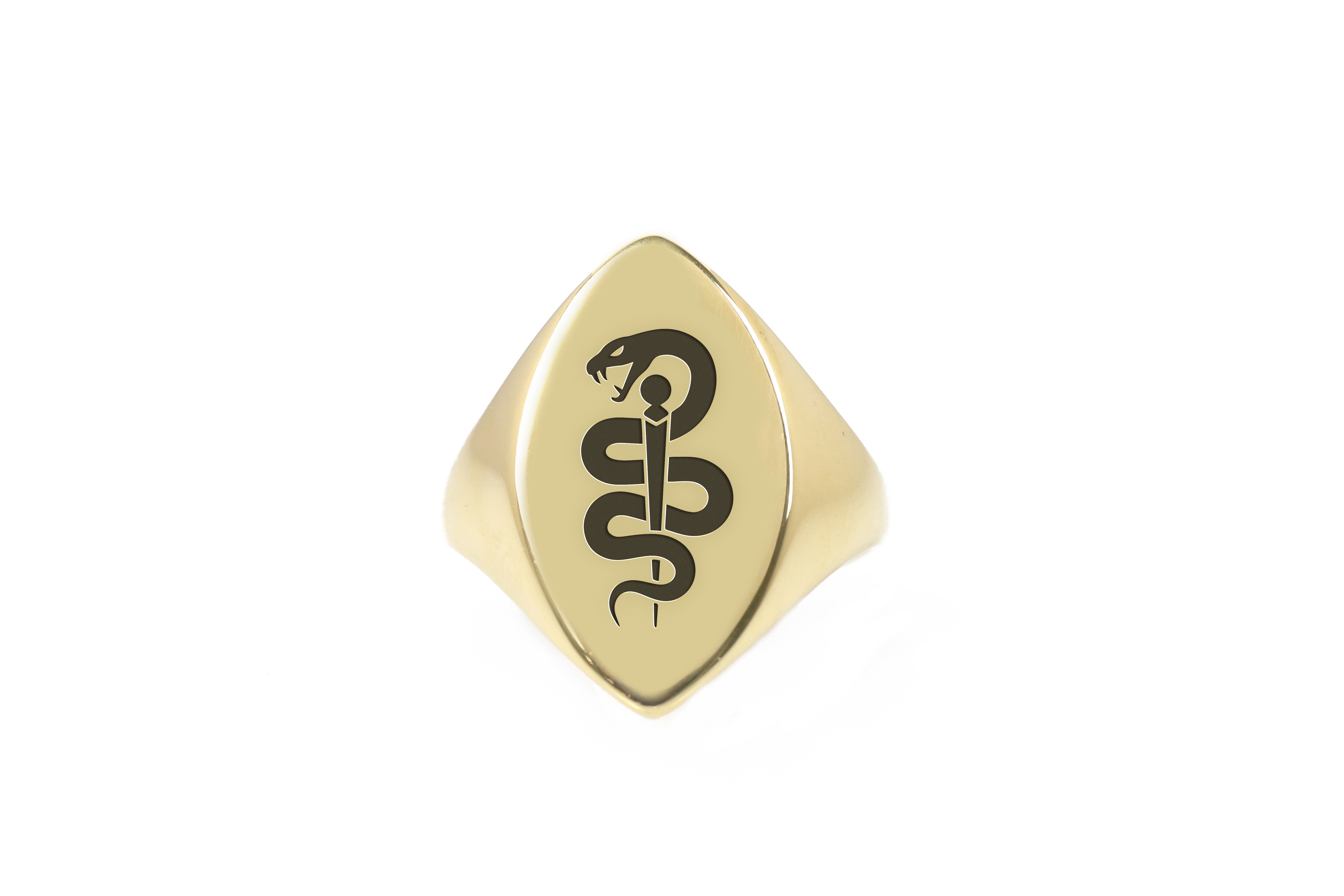 Staff of Hermes Signet Ring