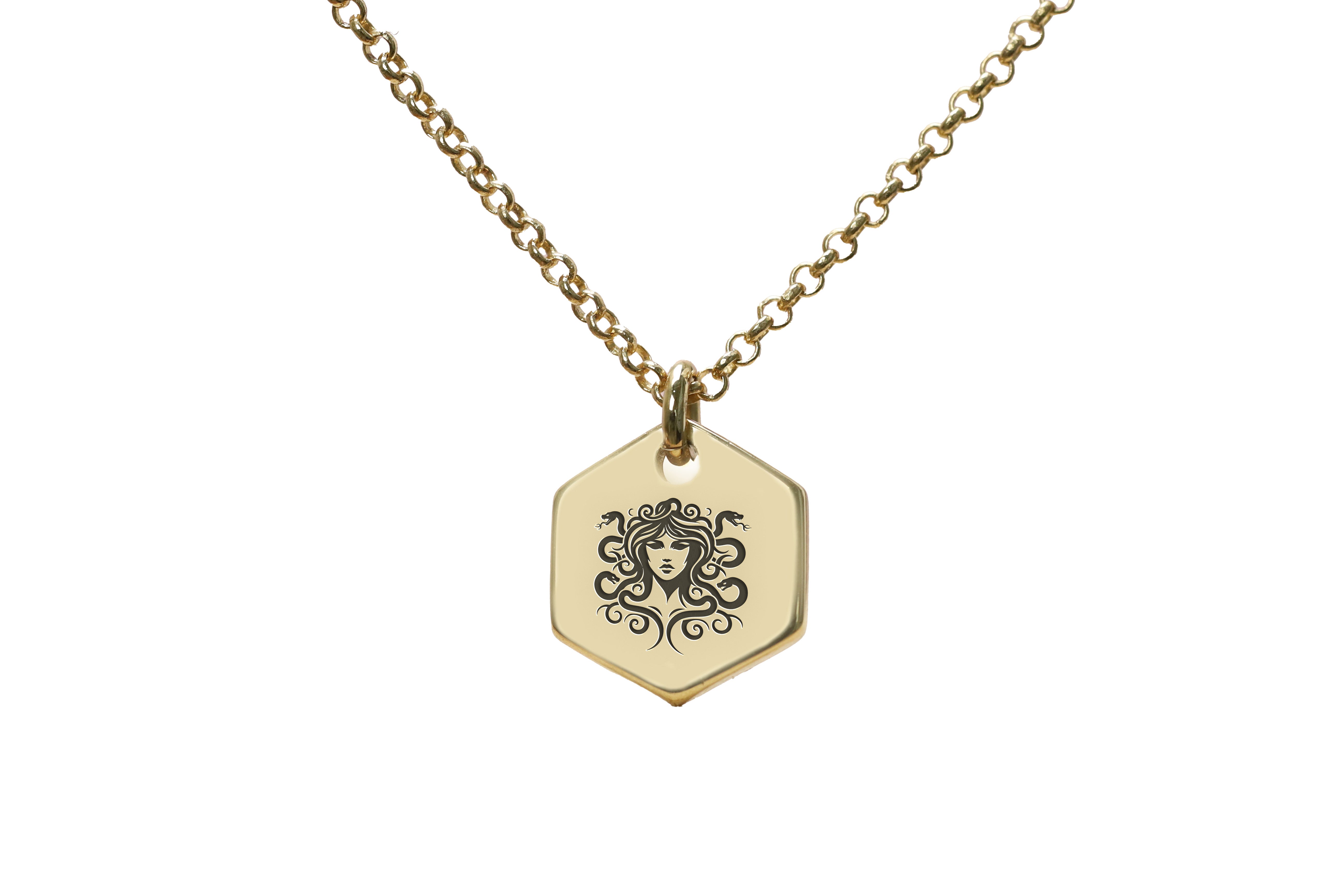Engraved Medusa Necklace
