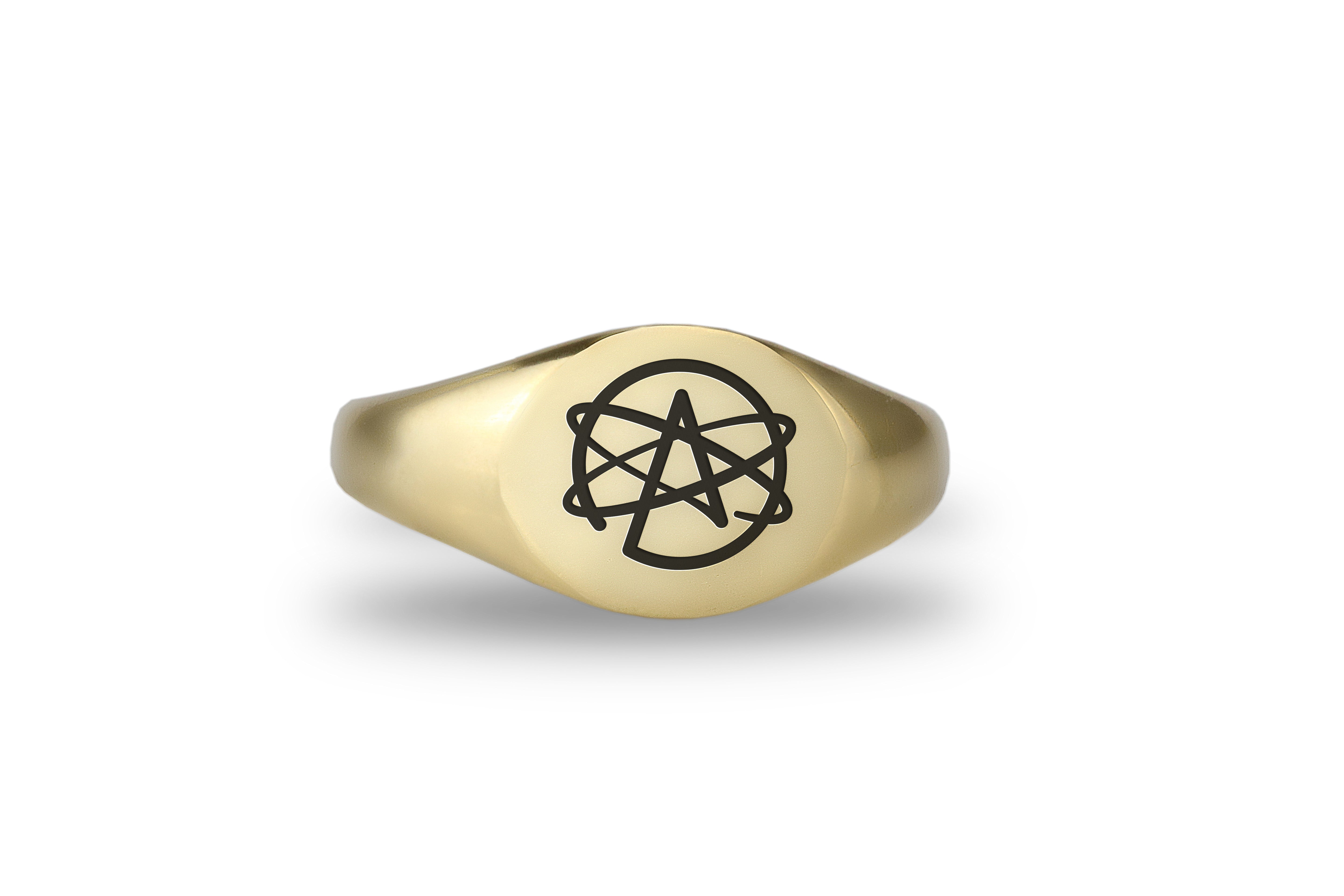 Engraved Atheism Signet Ring