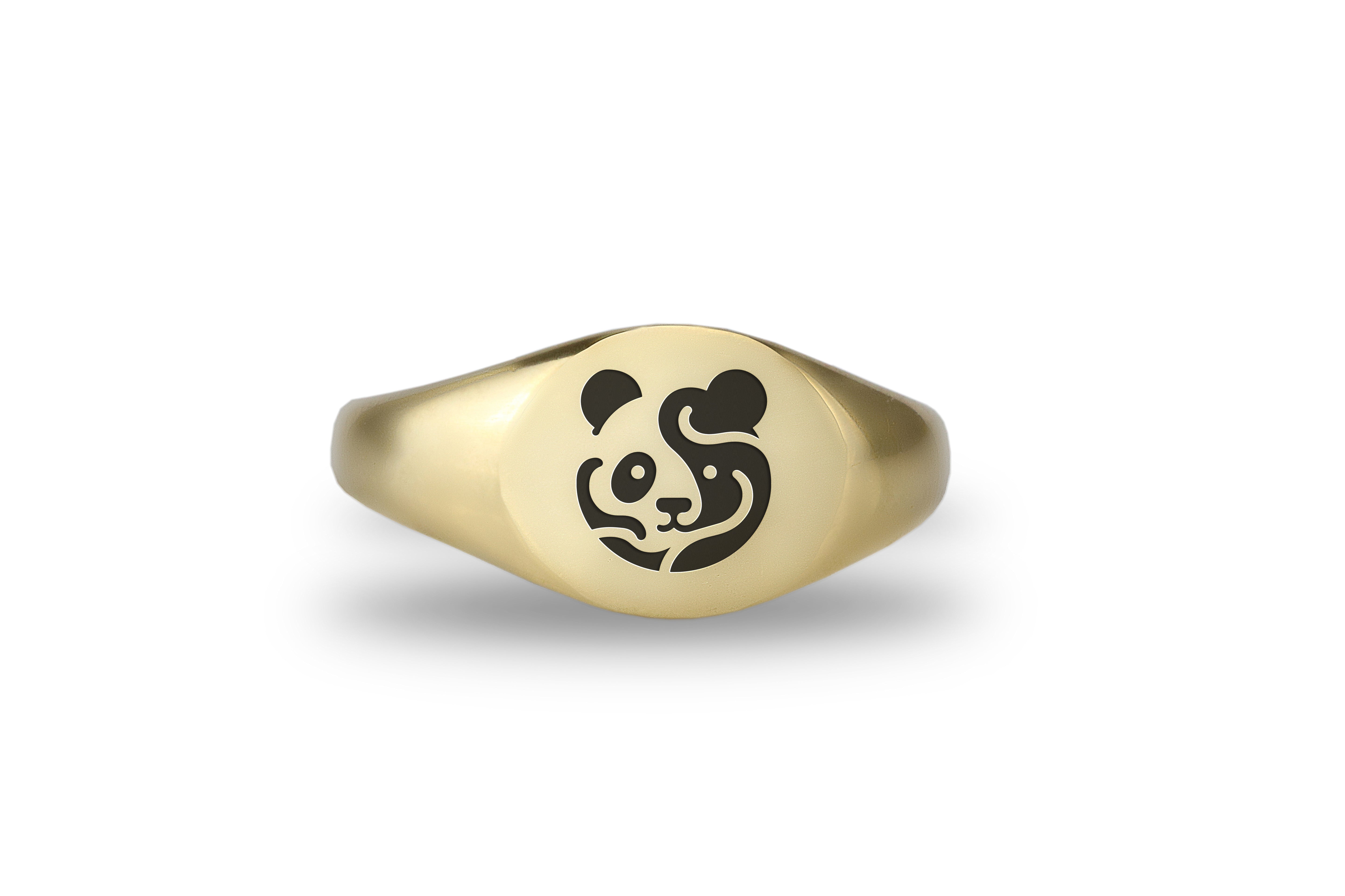 Custom Panda Engraved Ring