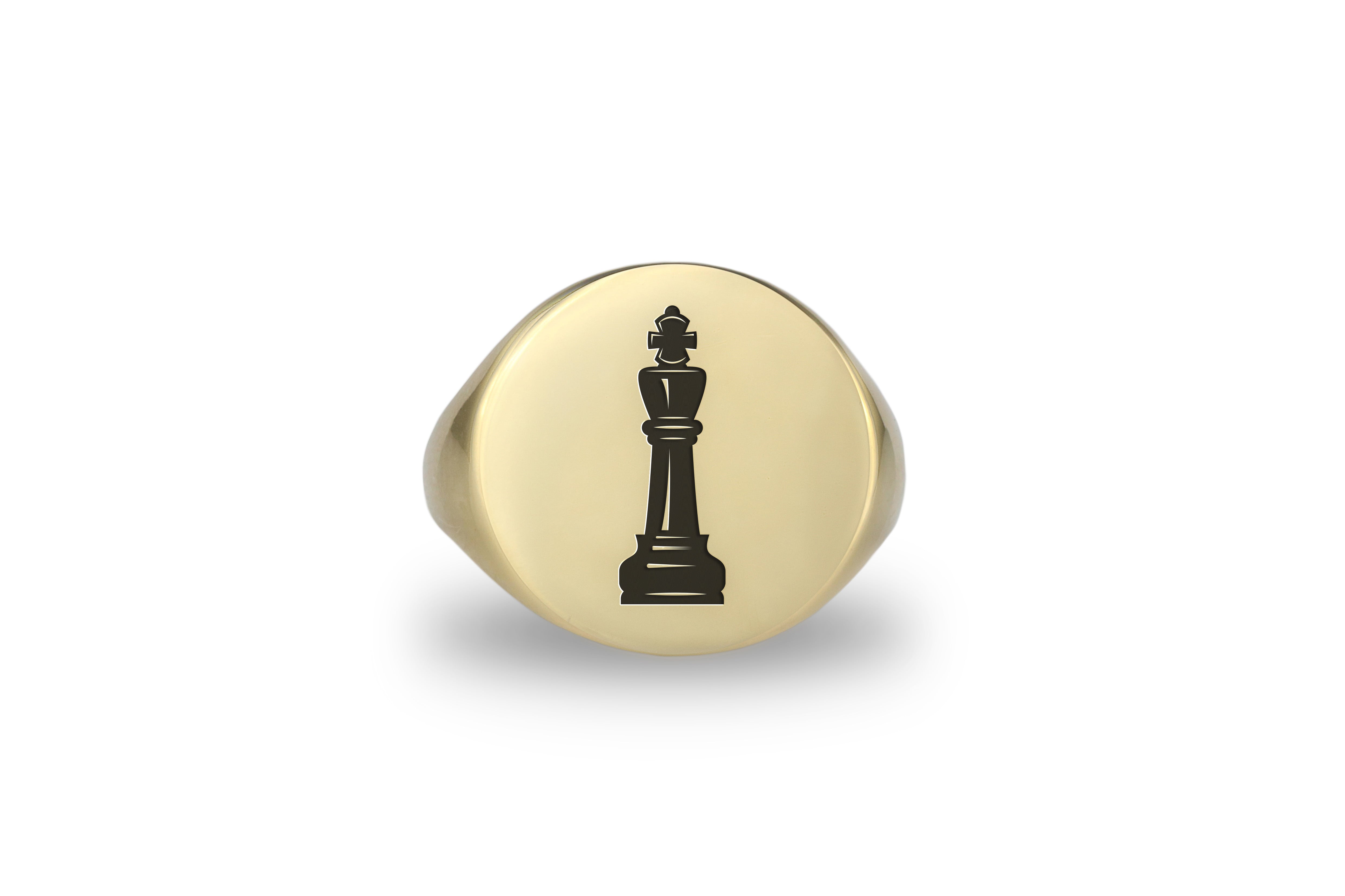 Gold Chess King Signet Ring