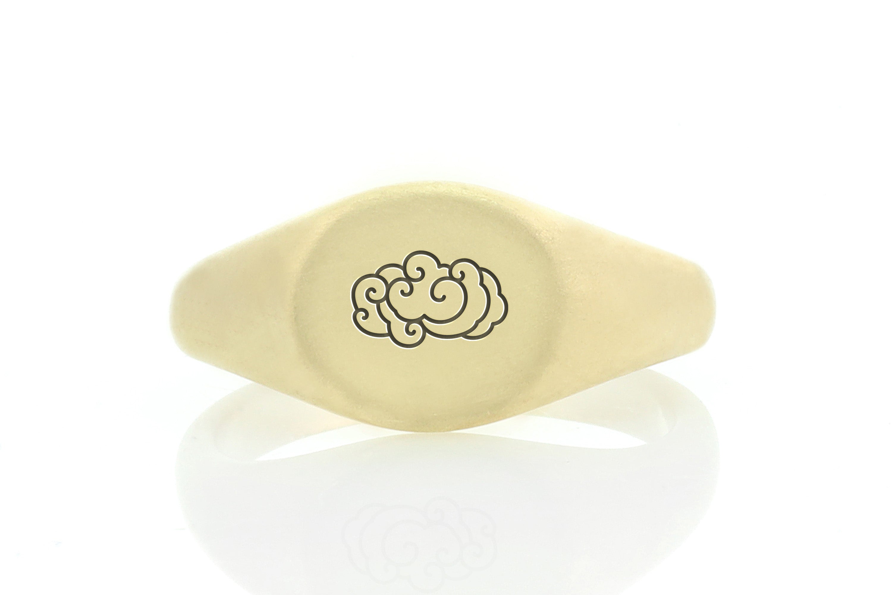 14k Gold Cloud Signet Ring