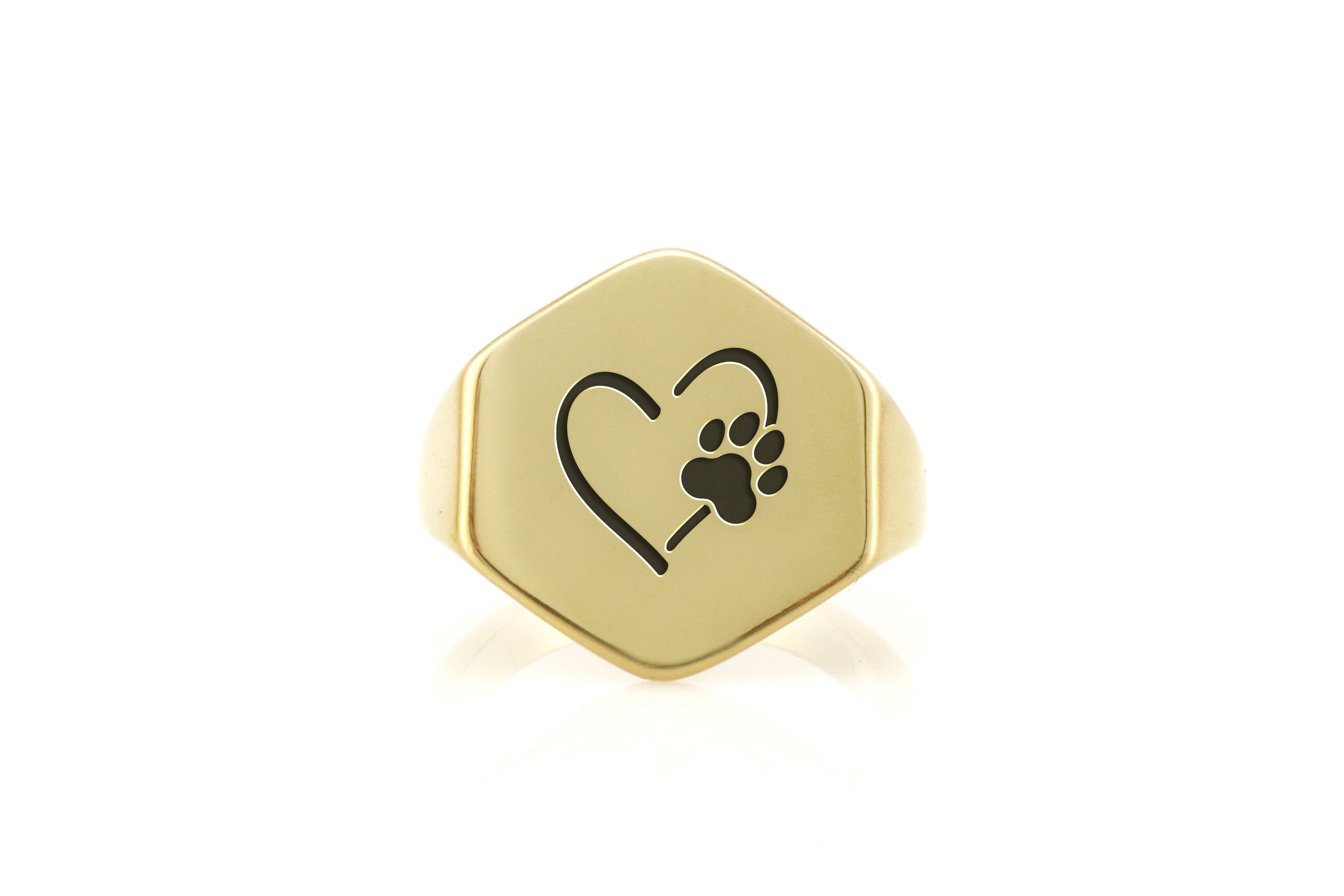 Dog Paw Engraved Ring