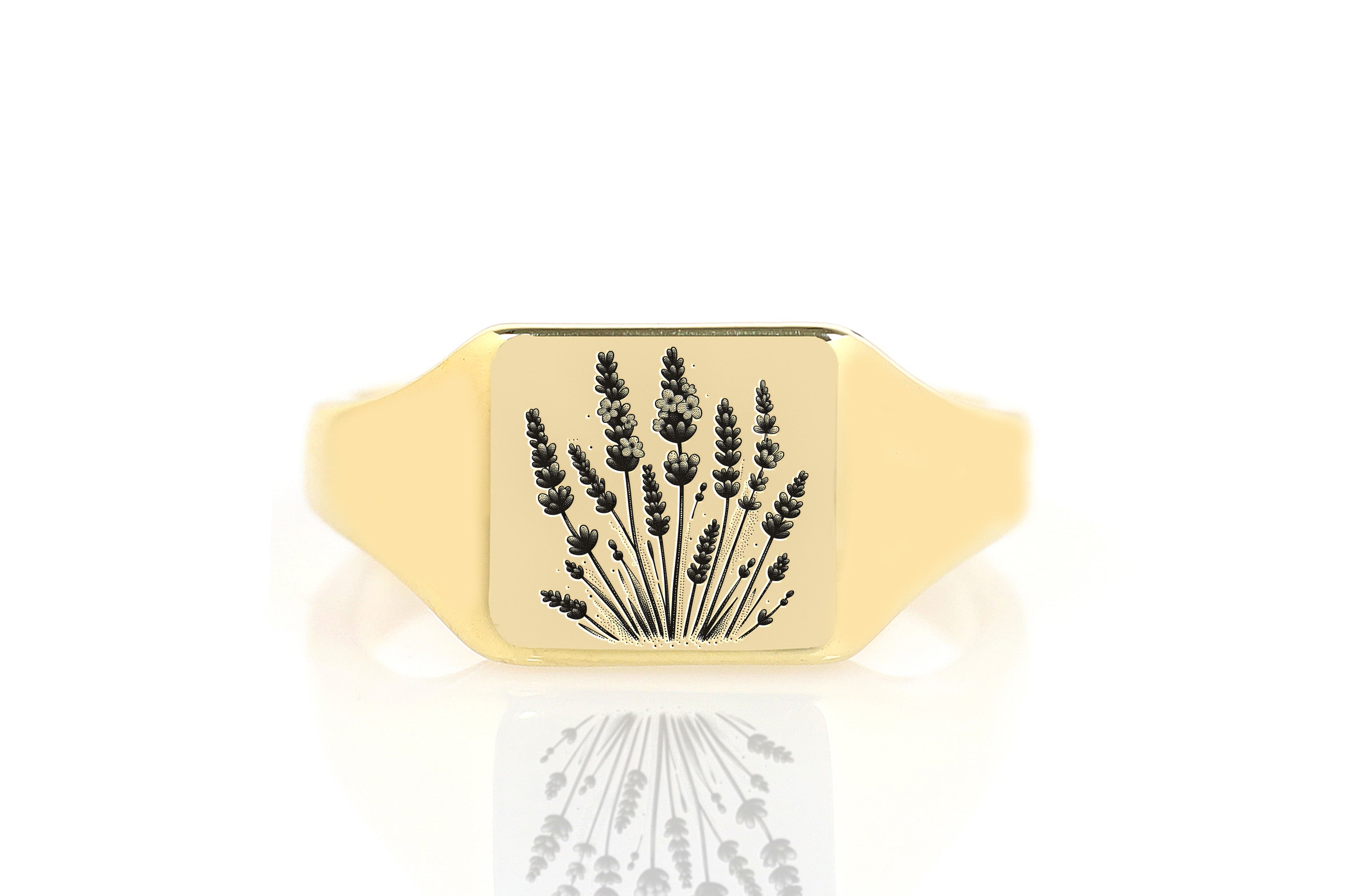 14k Gold Lavender Signet Ring