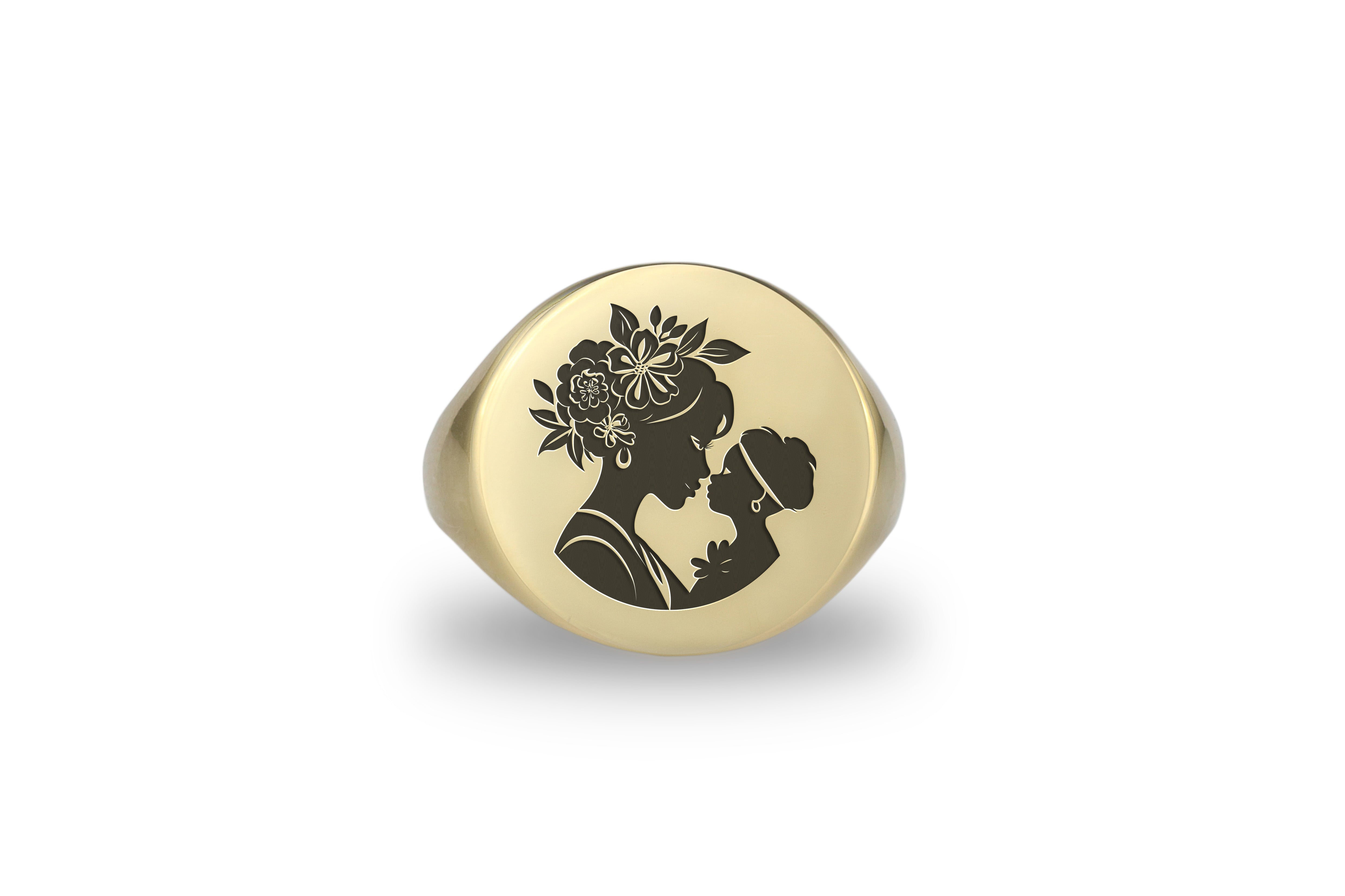 Mother and Daughter Engraved Ring