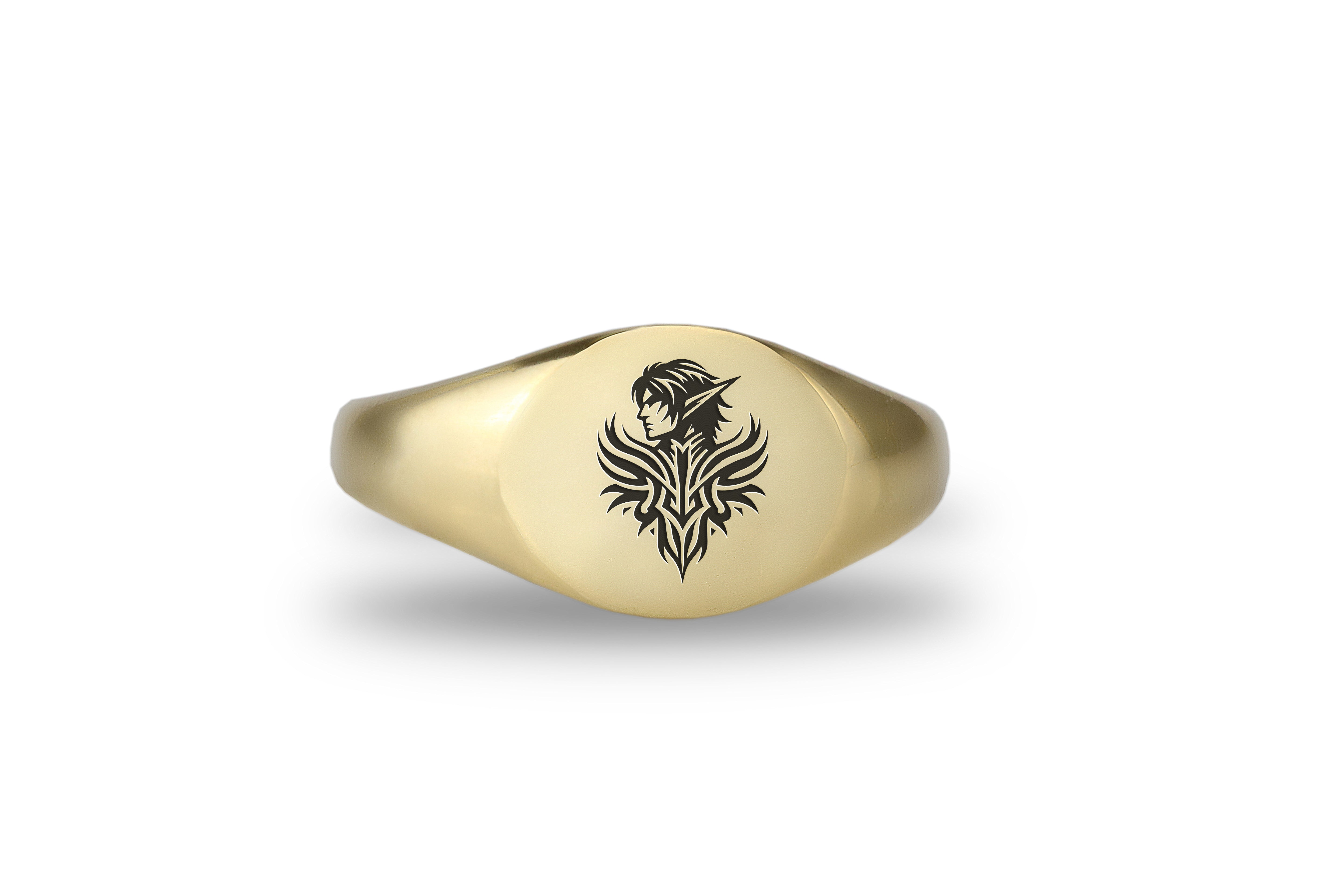 Unisex Elf Gold Signet Ring