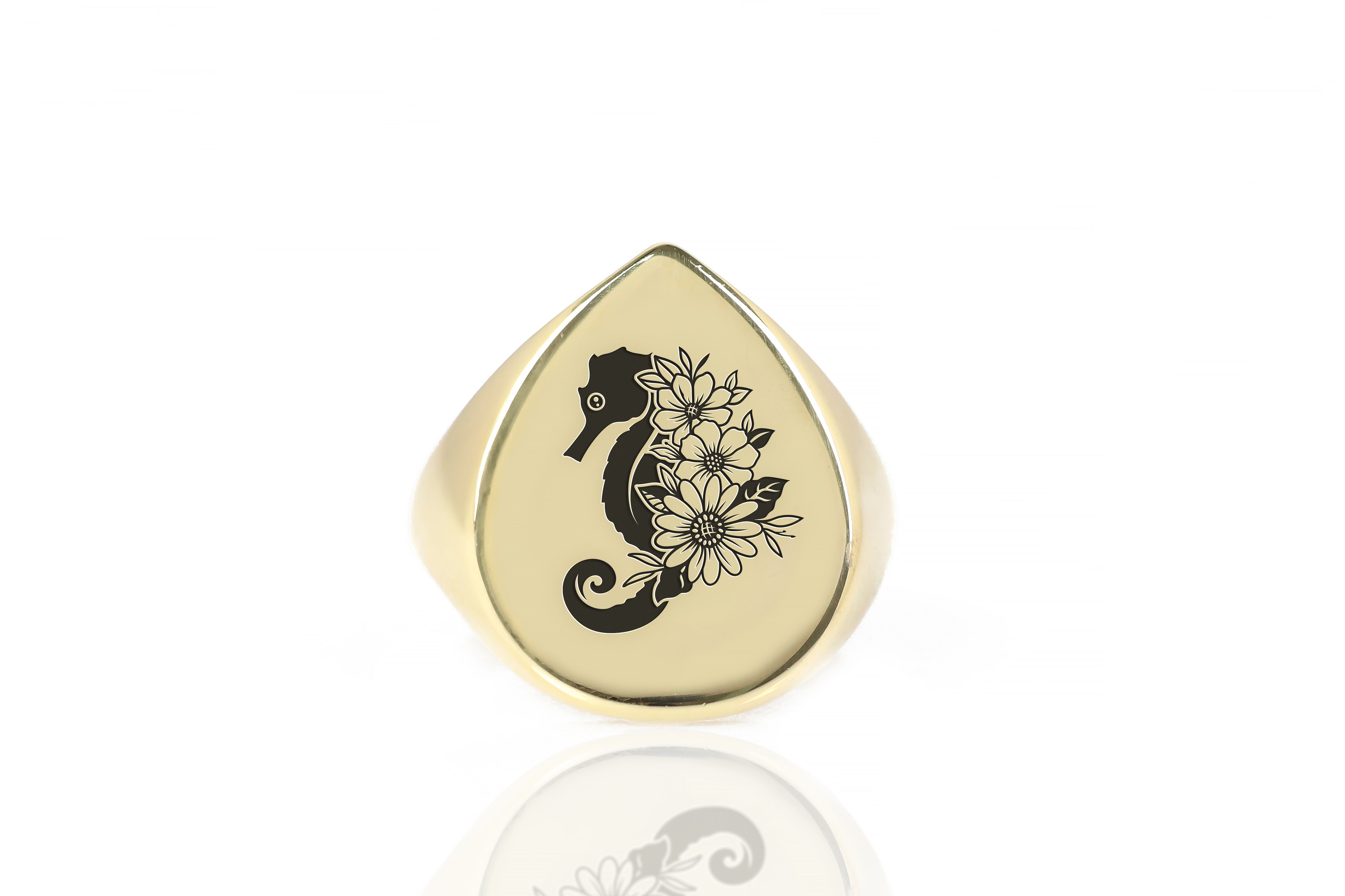 14k Gold Sea Horse Ring