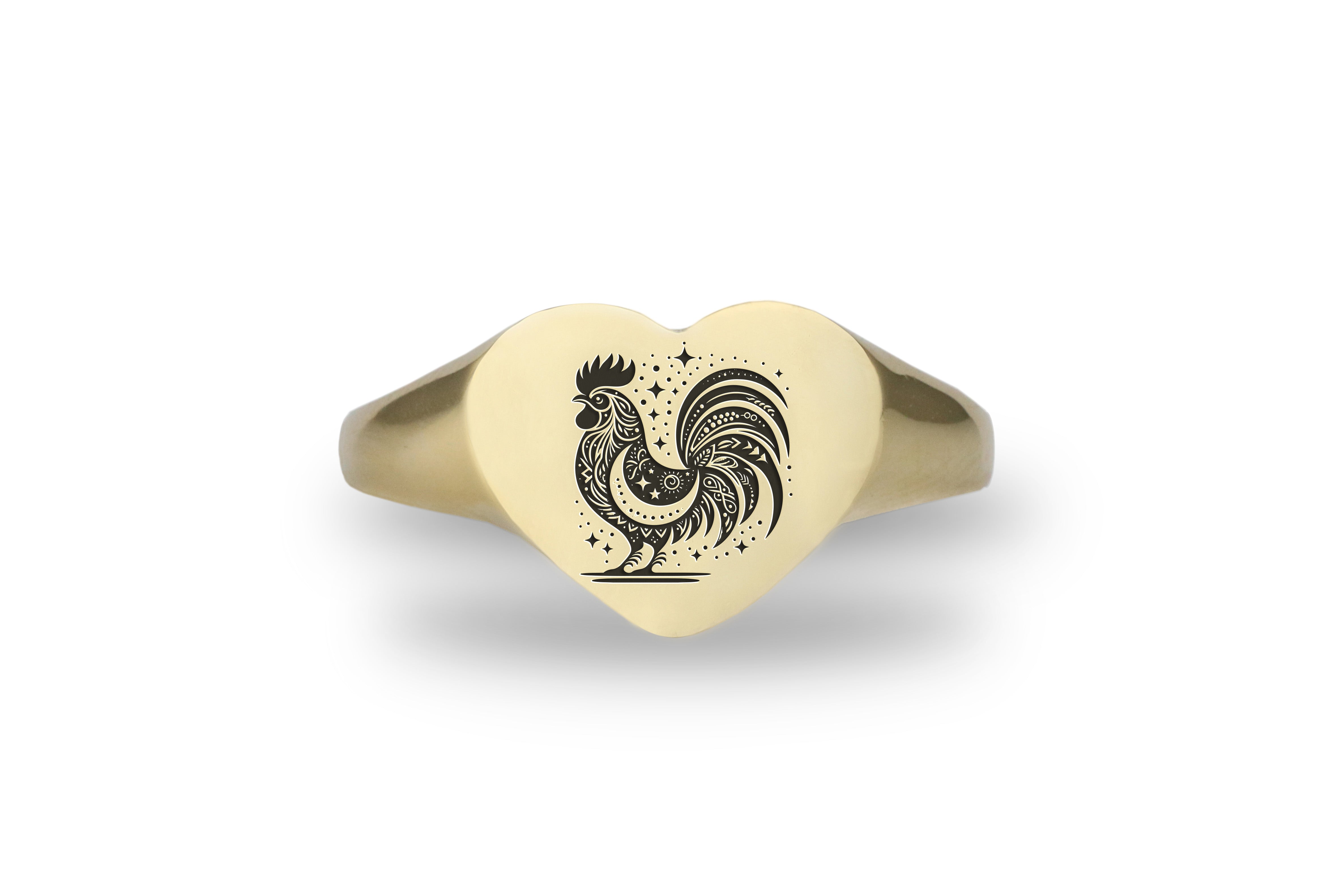 Chicken Engraved Ring