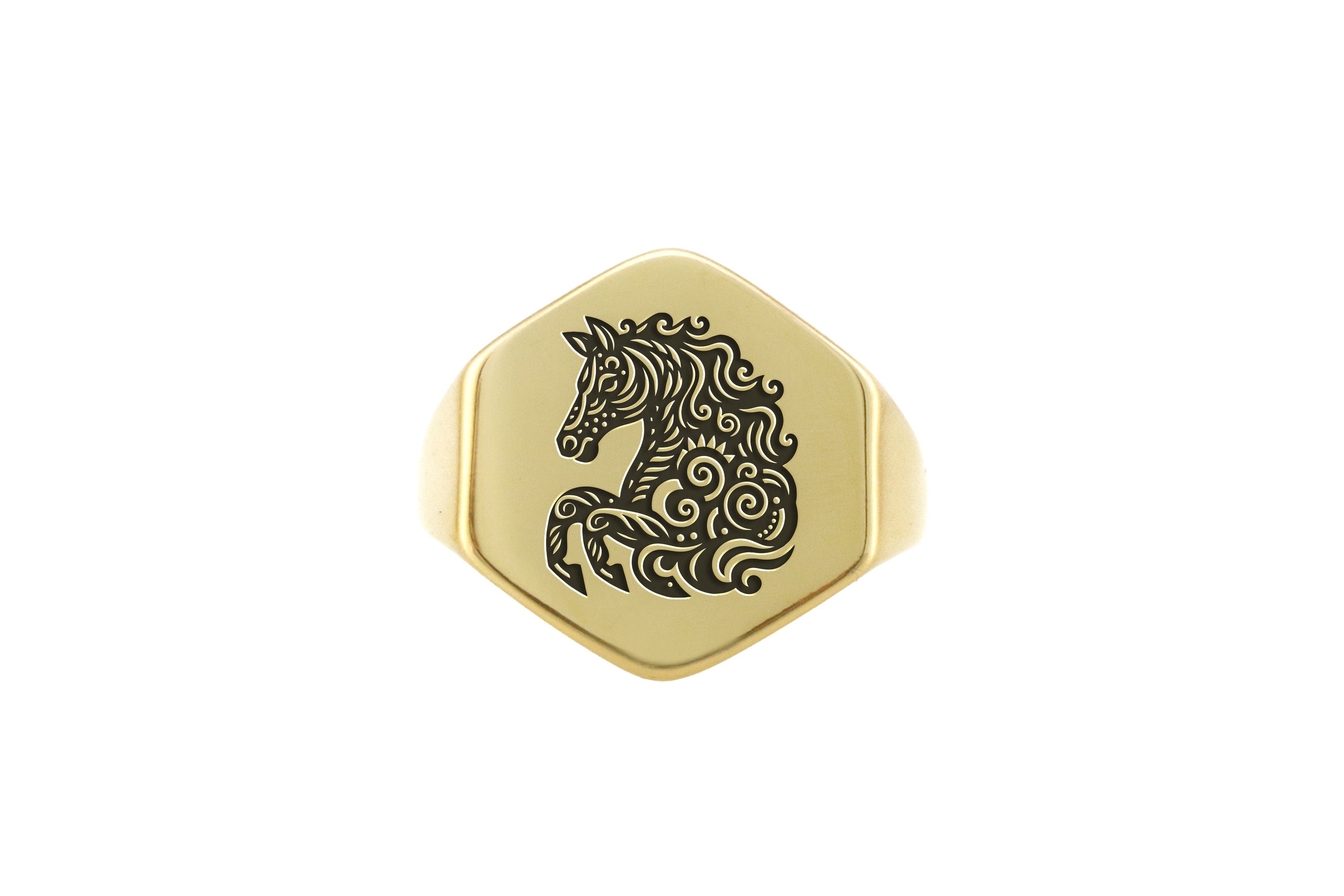 Gold Equestrian Statement Ring