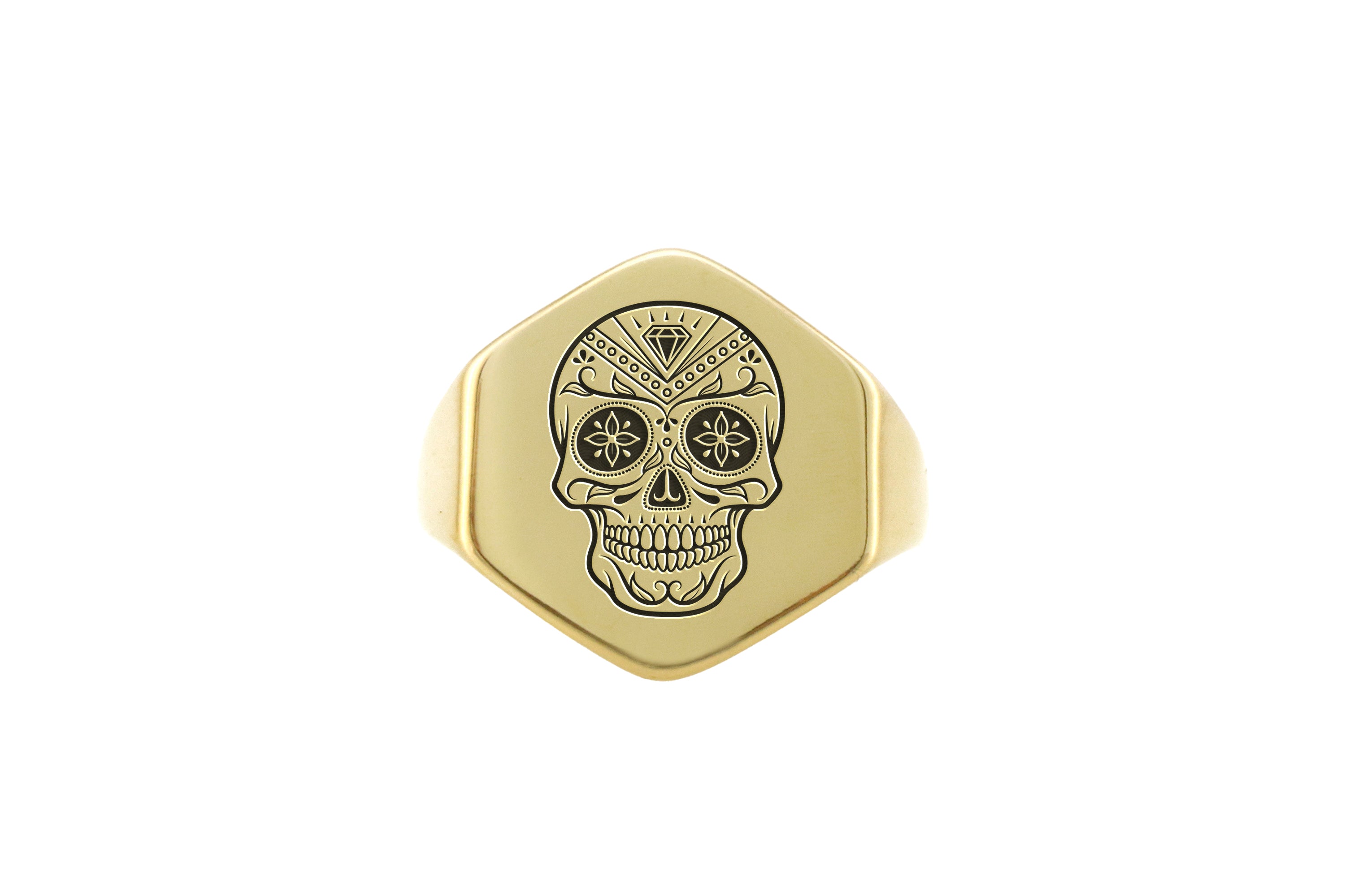 Engraved Mexican Skull Ring