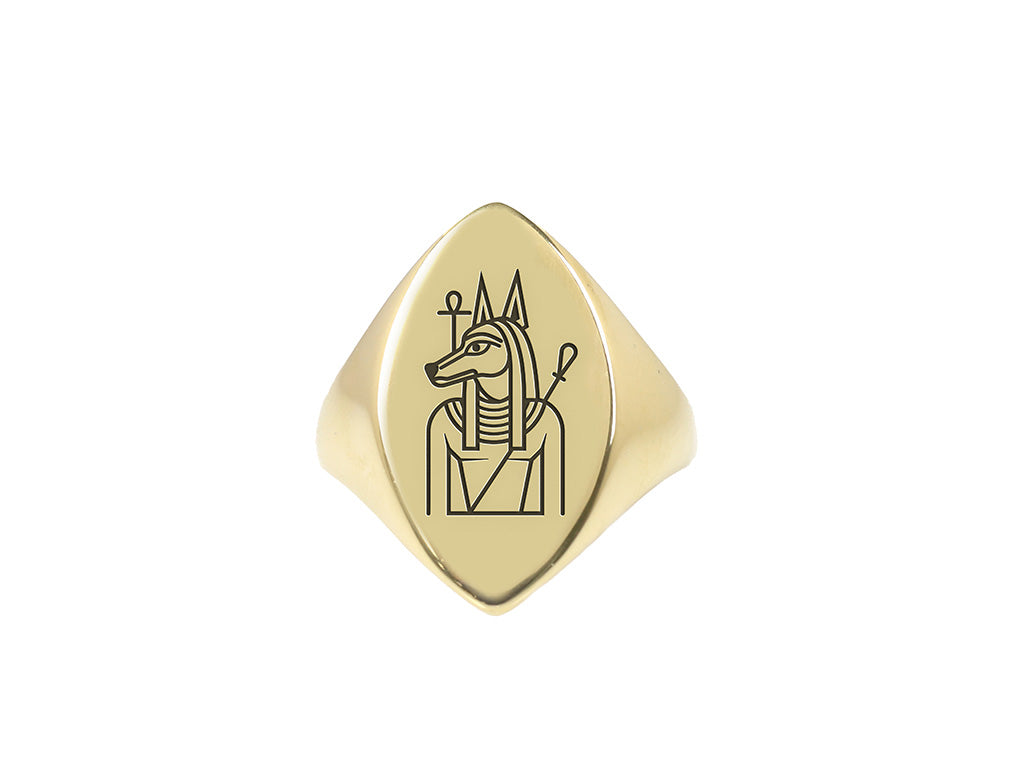 Anubis Gold Signet Ring