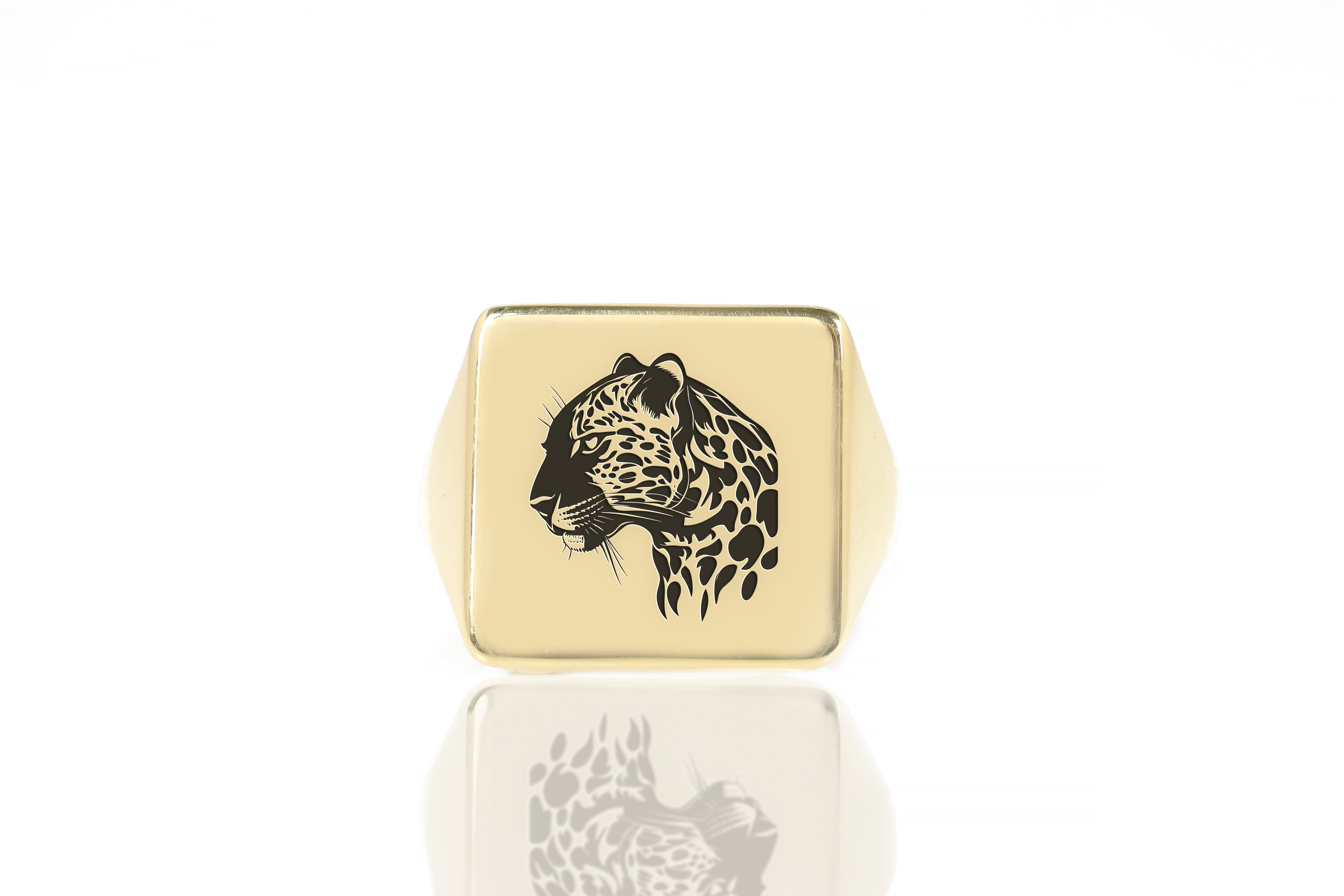Gold Jaguar Signet Ring