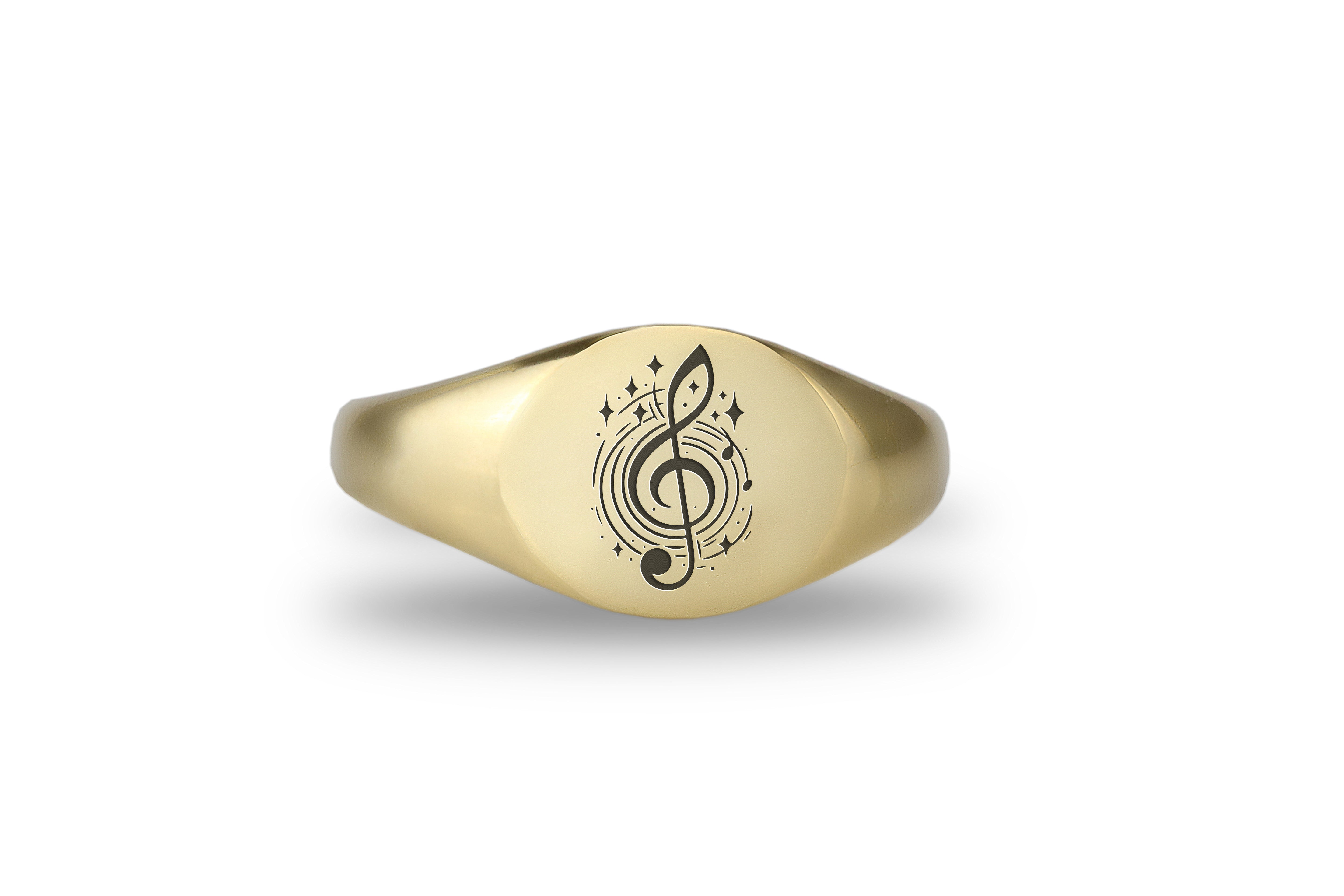 Music Note Engraved Ring