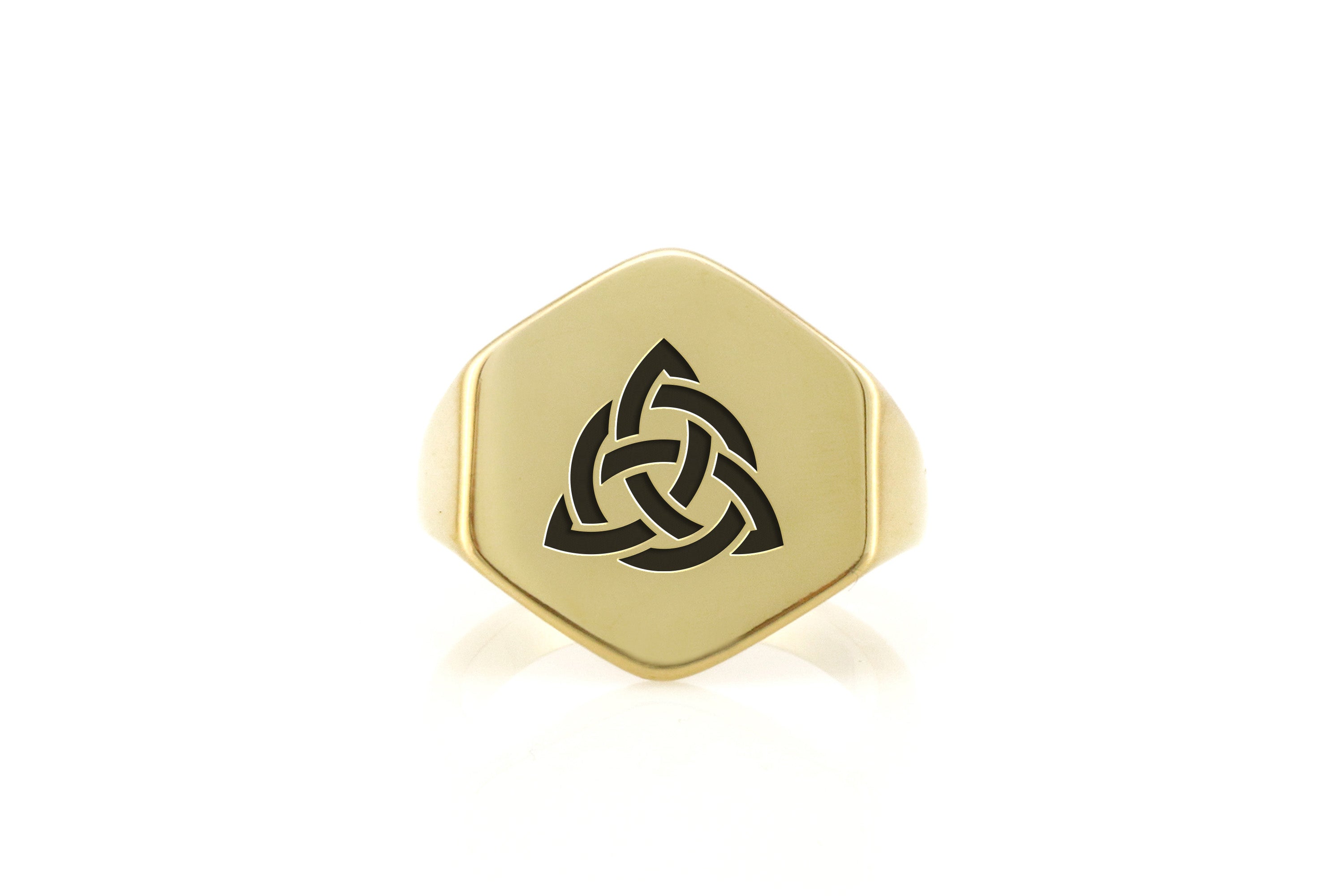 14k Gold Trinity Signet Ring