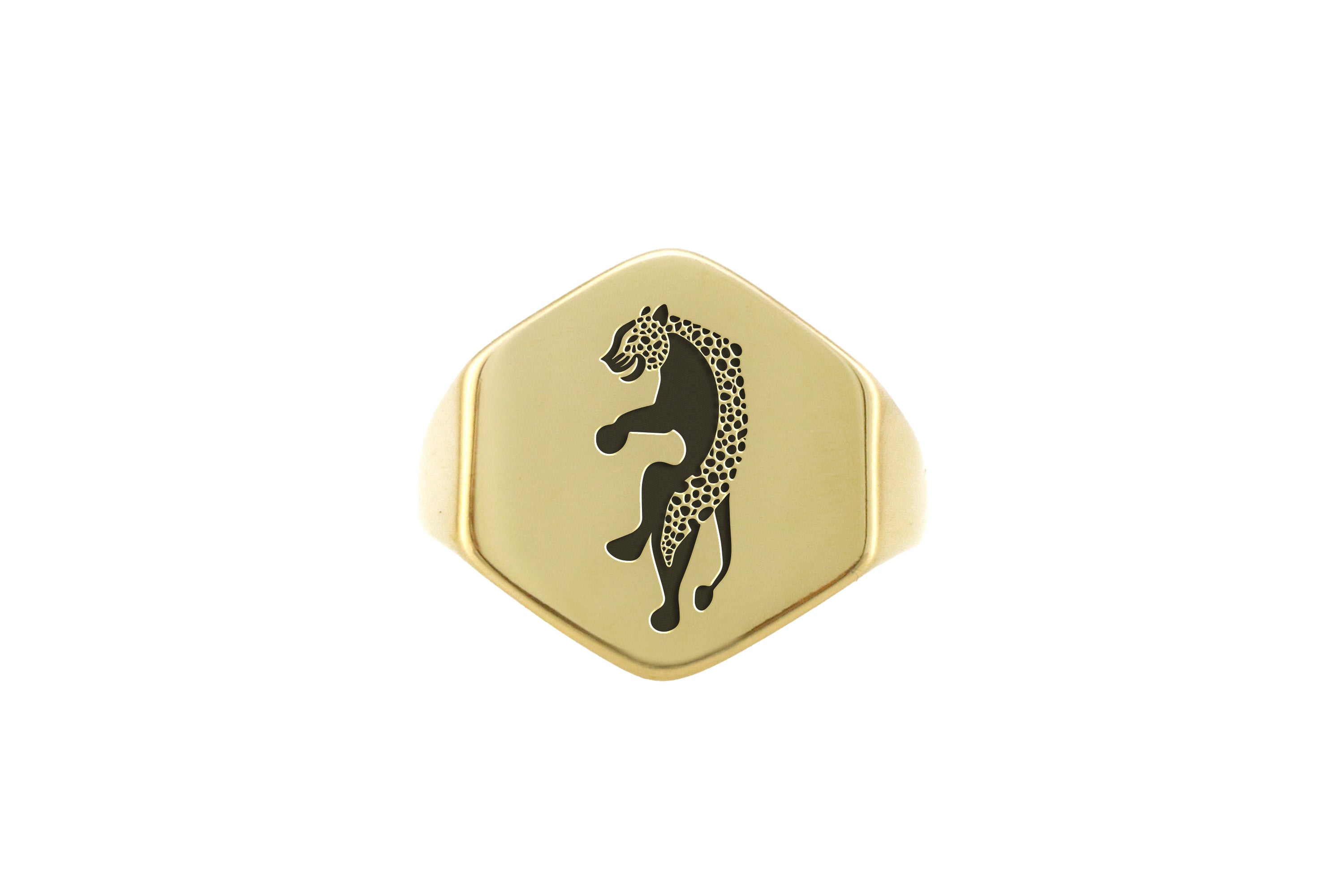 14k Gold Jaguar Signet Ring