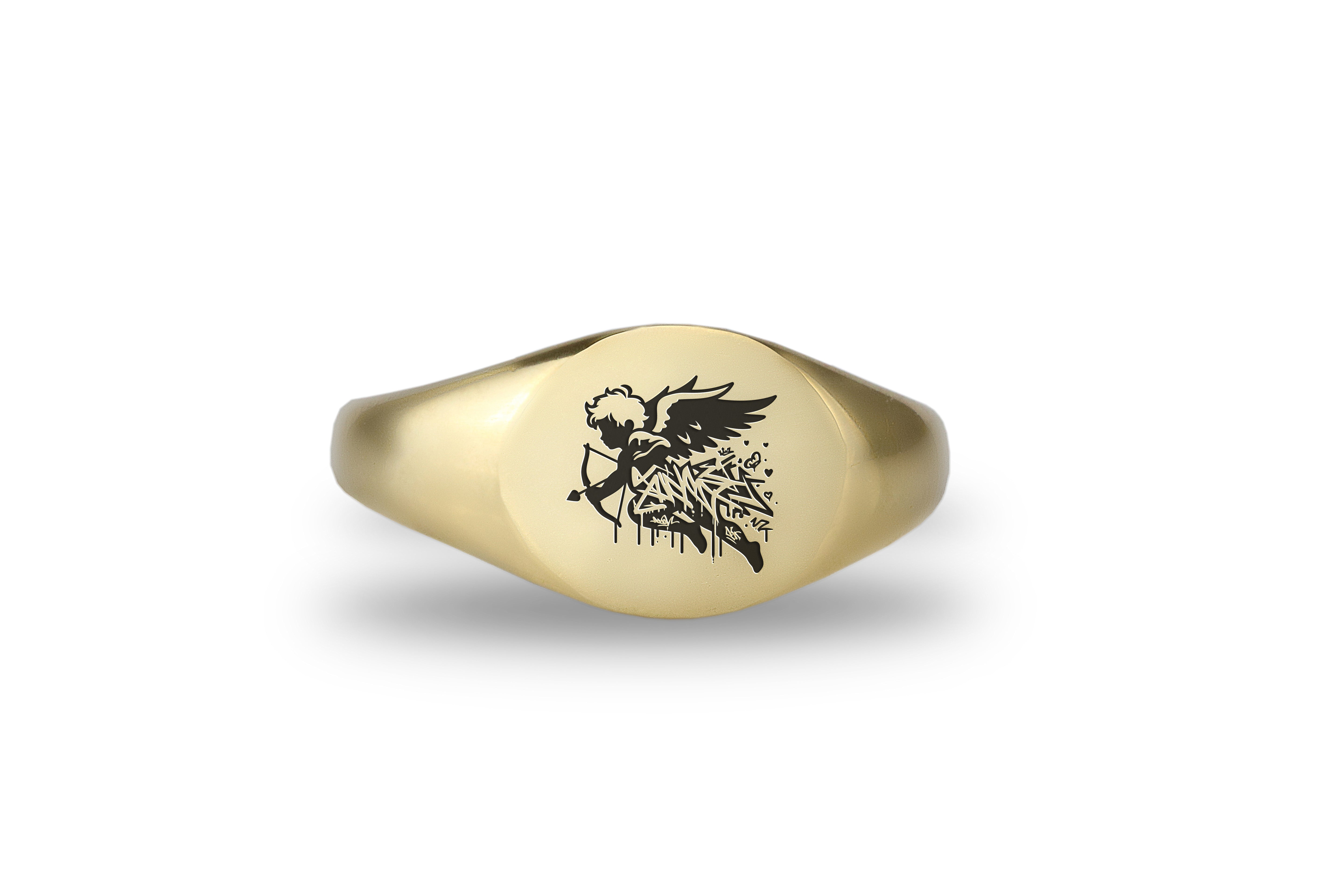 Cute Cupid Signet Ring