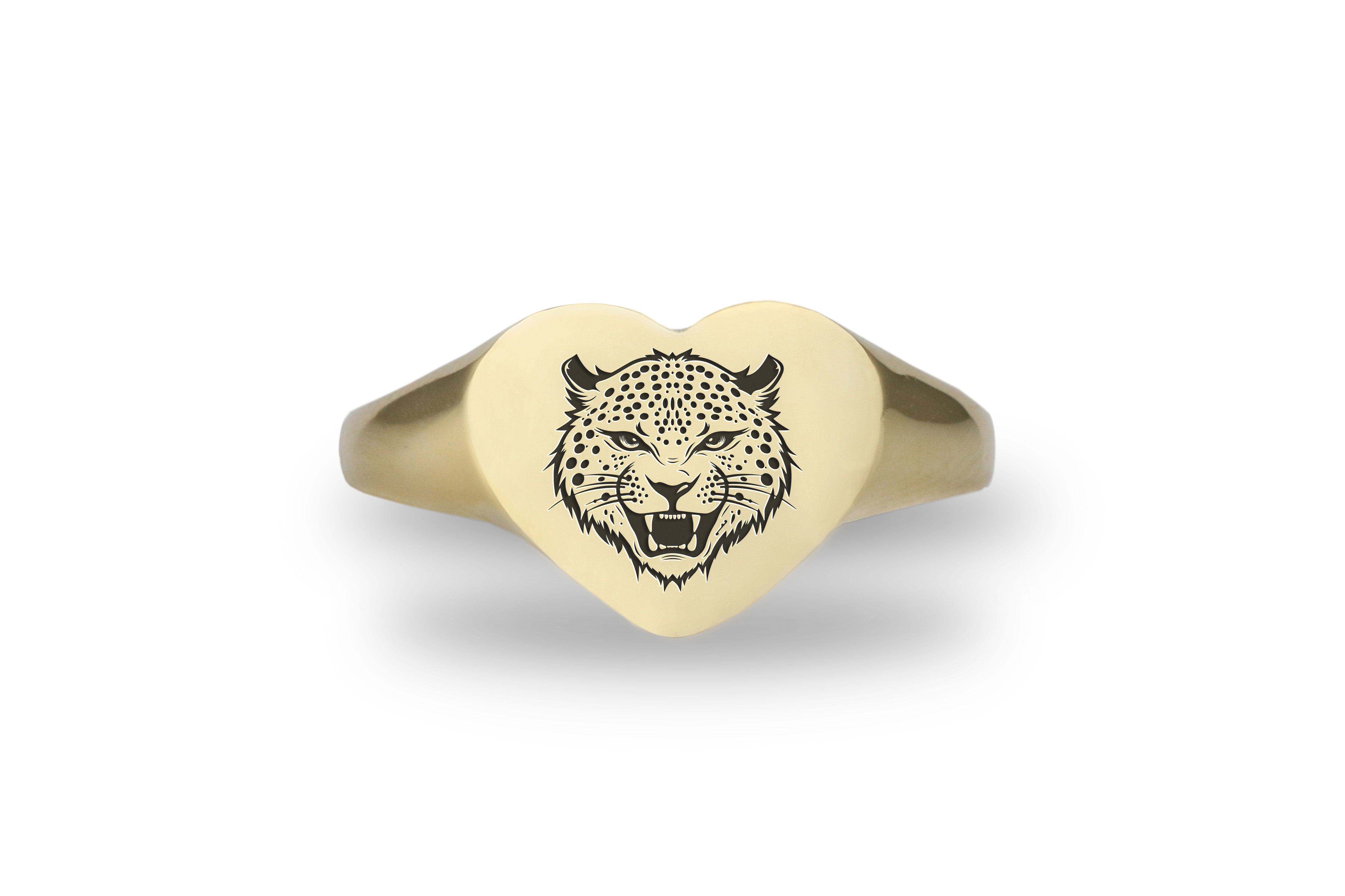Cheetah Gold Signet Ring
