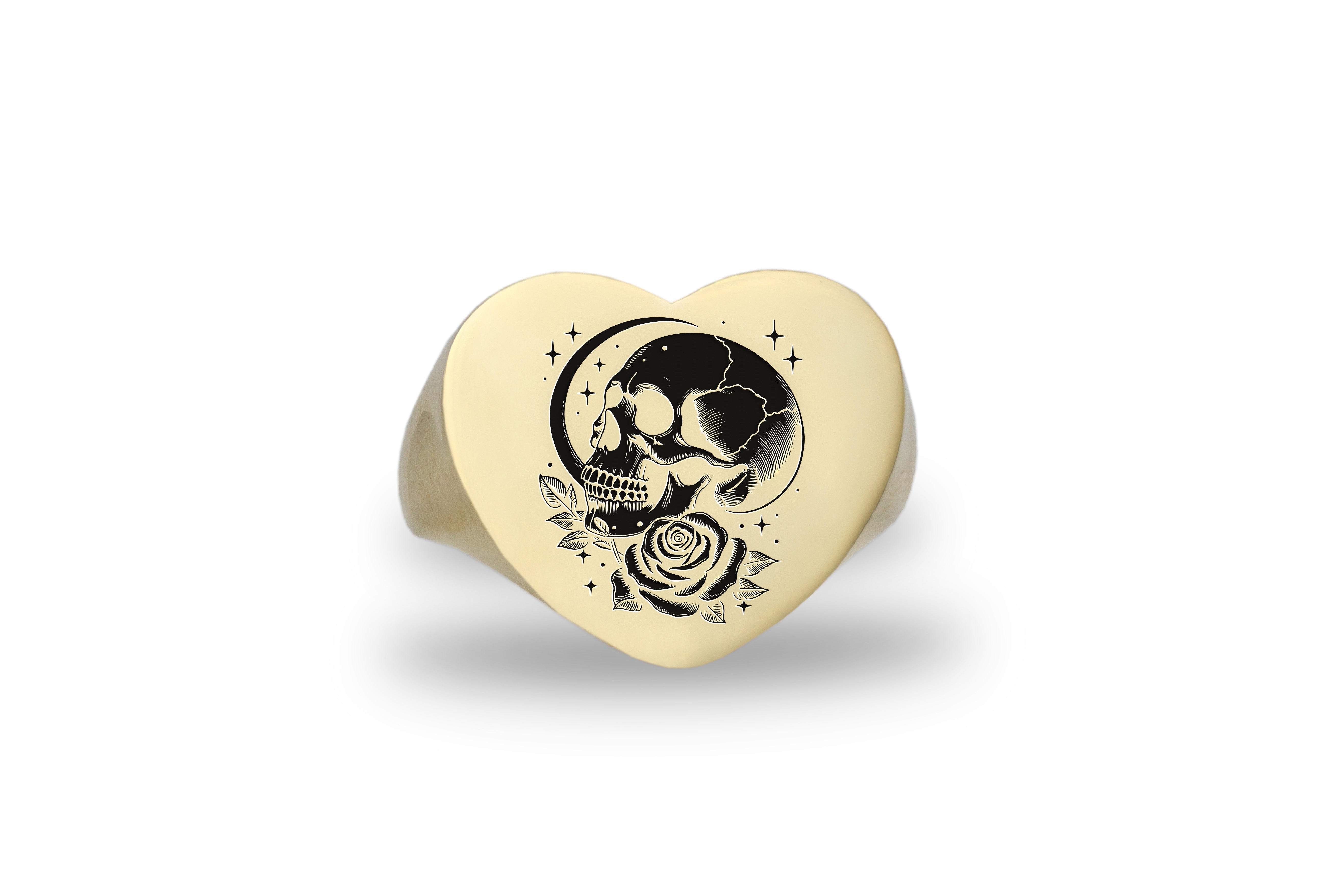 Skull Engraving Signet Ring